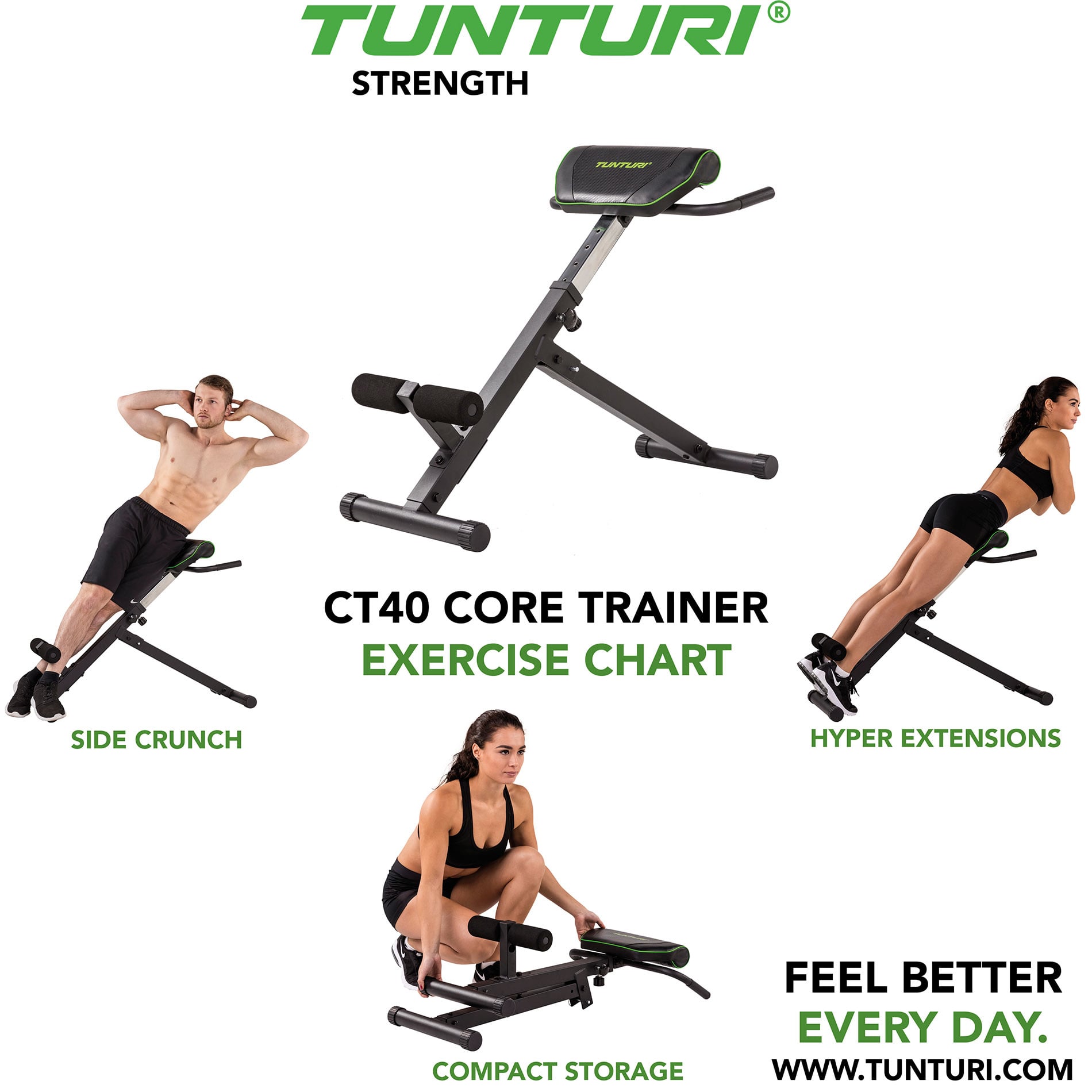 Banco de musculação CT40 Core Trainer Tunturi Preto-5