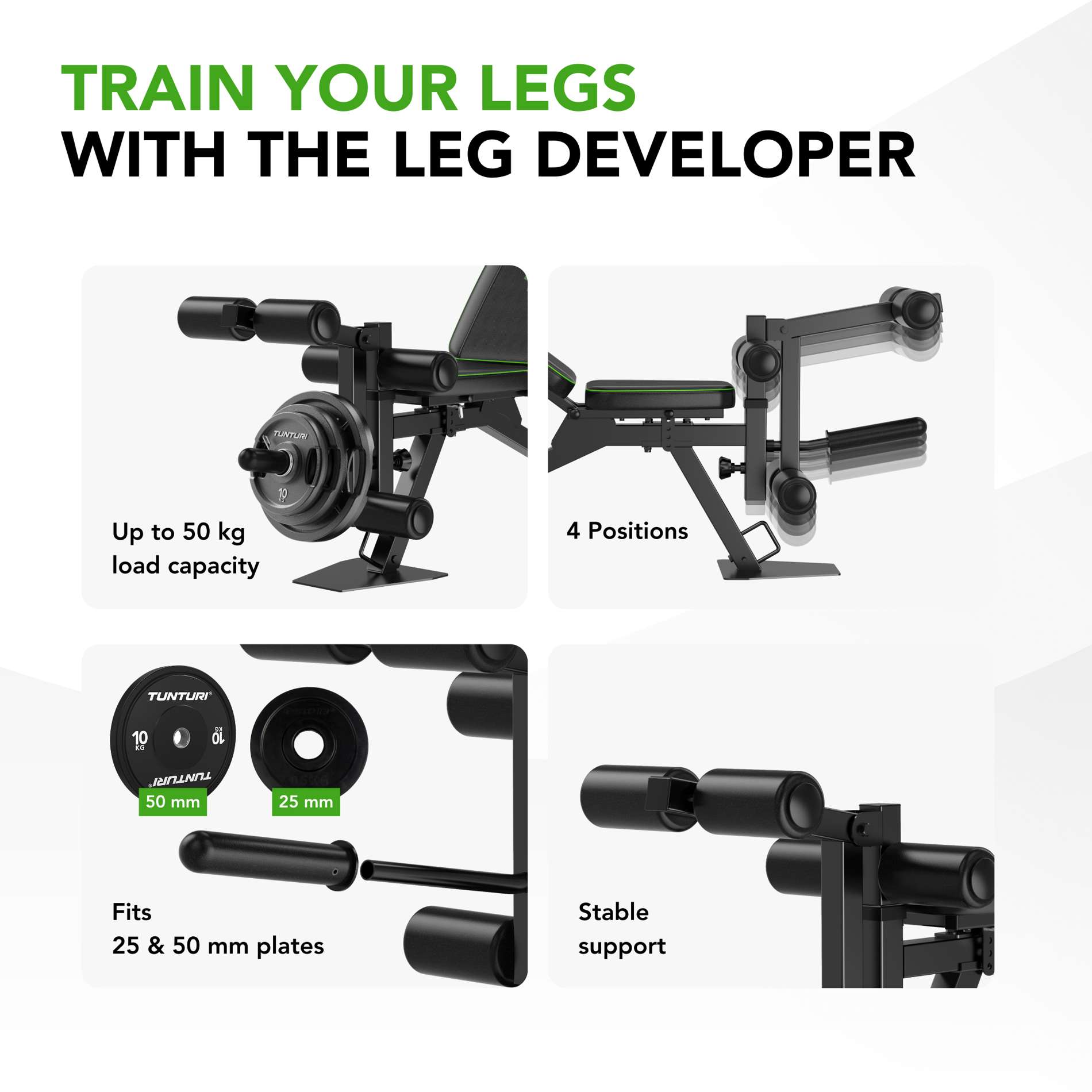 Banco de musculação UB60 Utility Bench Tunturi Preto-2