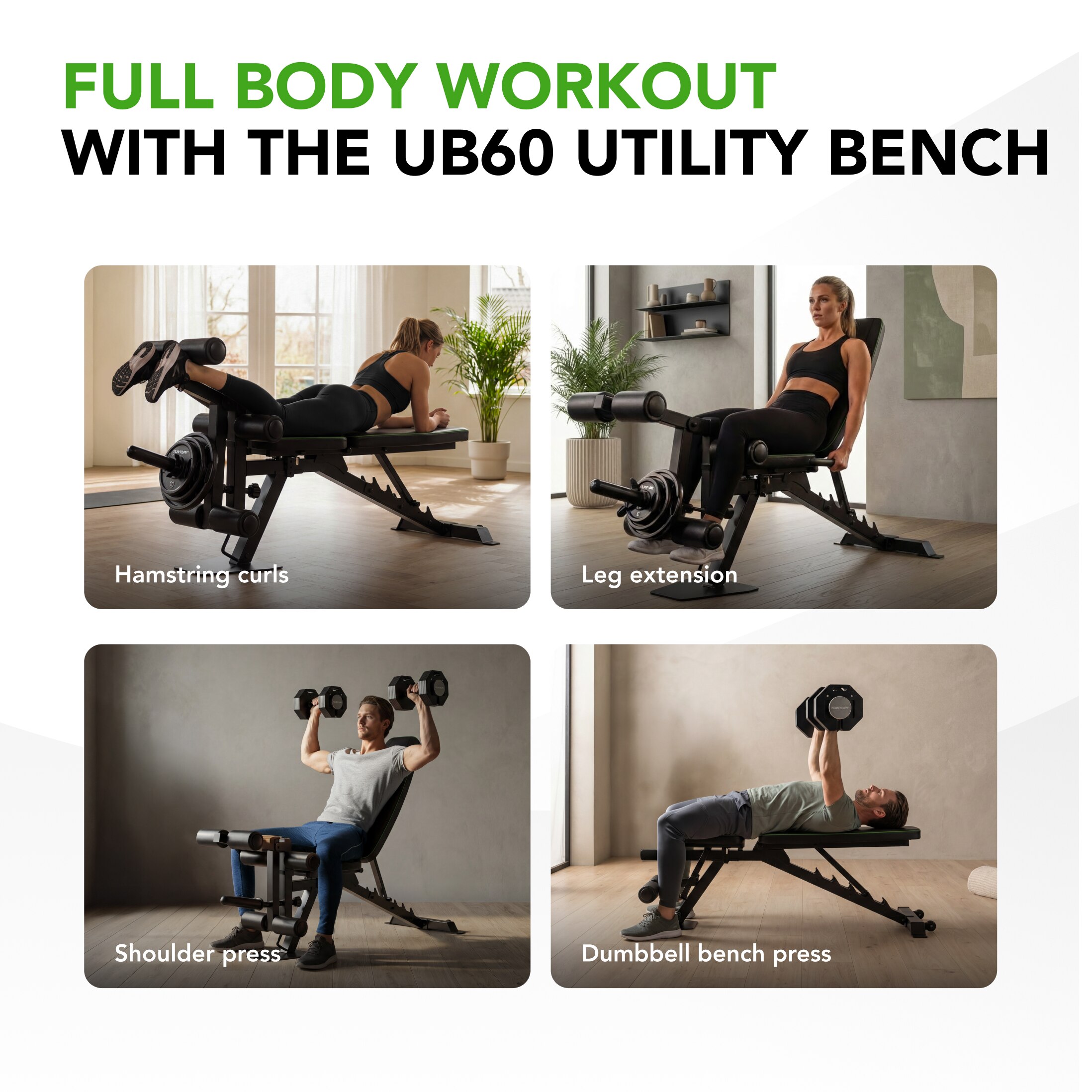 Banco de musculação UB60 Utility Bench Tunturi Preto-5