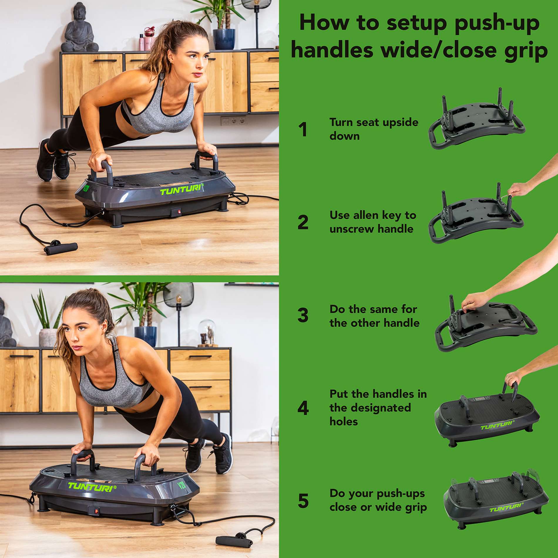 Plataforma vibratoria Cardio Fit V20 Tunturi Cinzento-4