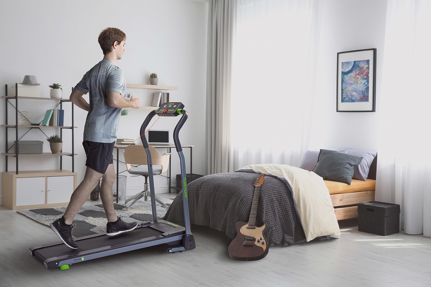 Passadeira Cardio Fit T5 extra plegable Tunturi Cinzento-6