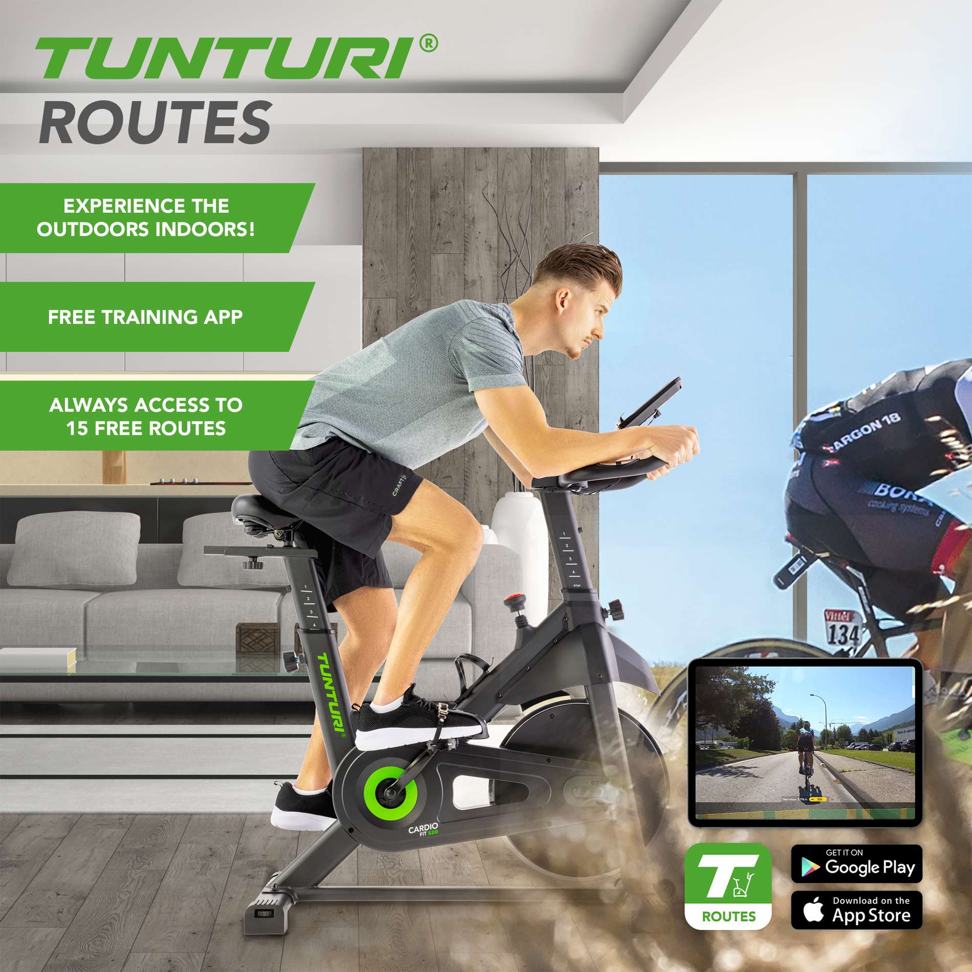 Bicicleta Cardio Fit S20 Sprinter Tunturi Preto-2