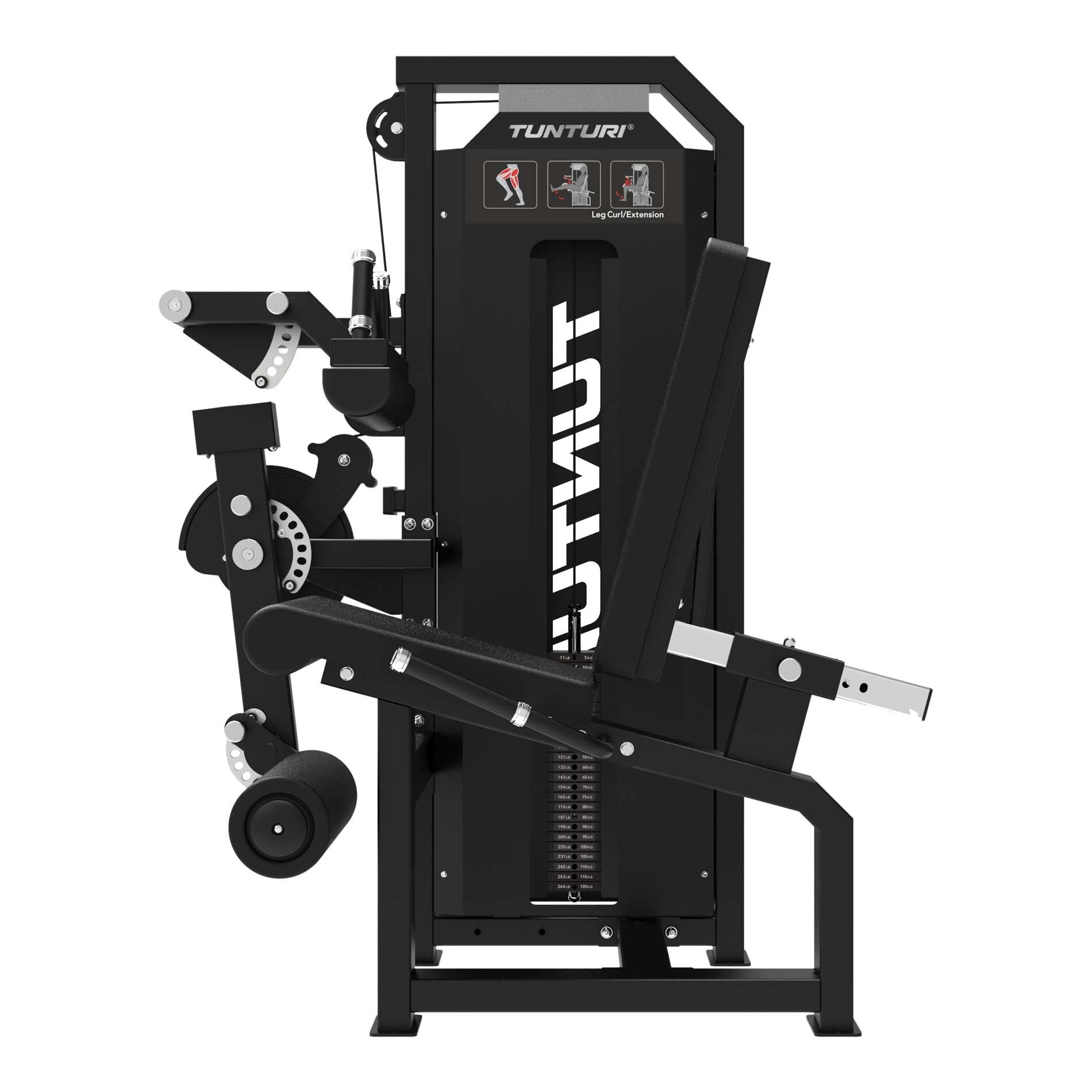 Multiestação Platinum Dual Leg Curl Extension Selectorized V-series Tunturi Preto-3
