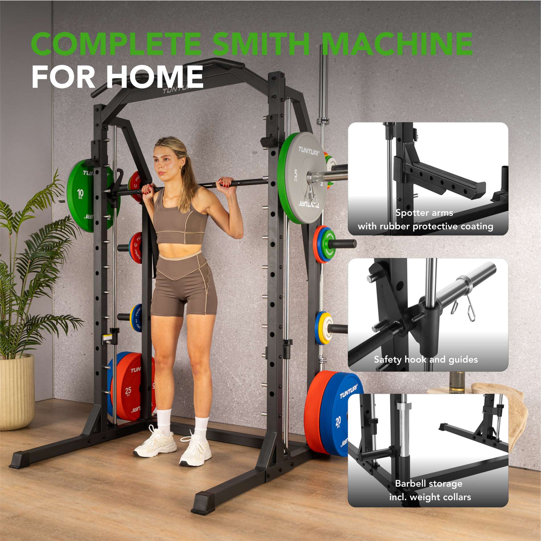 Power Rack  SM70 Smith Machine Tunturi Preto-2