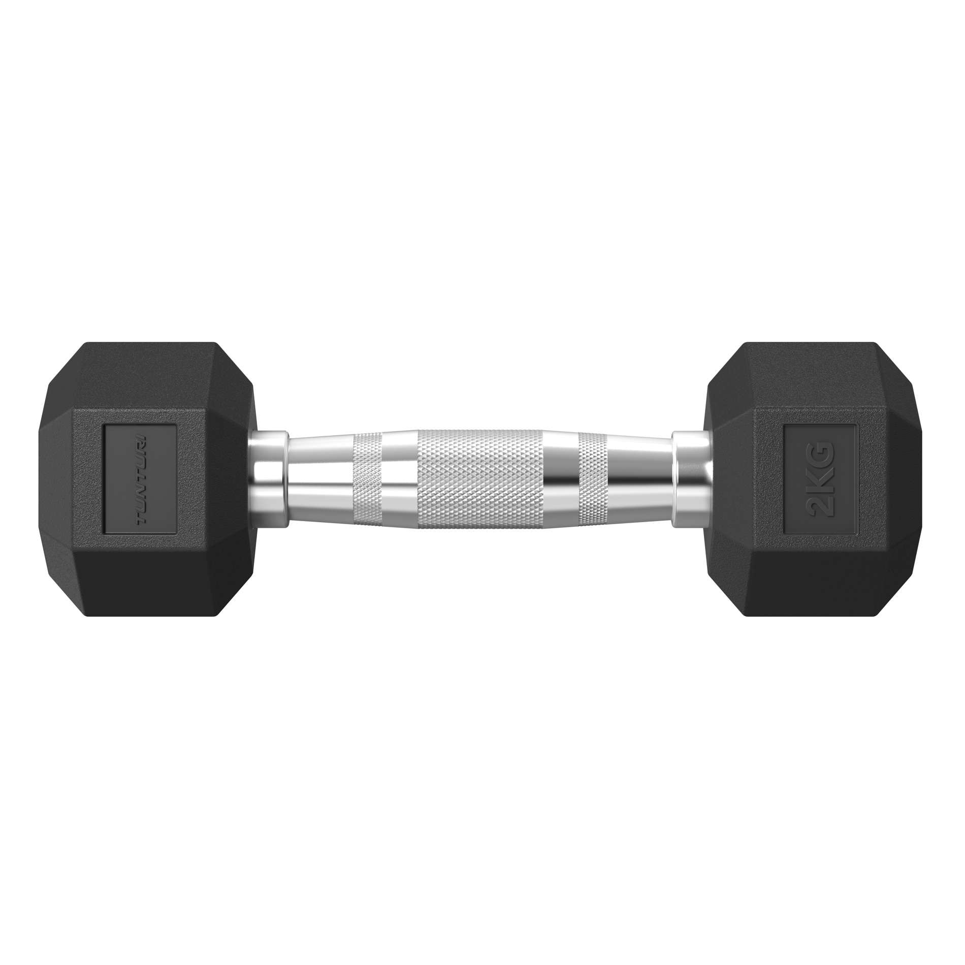 Pack de 2 halteres hexagonais Platinum Hex Rubber Tunturi Preto-2