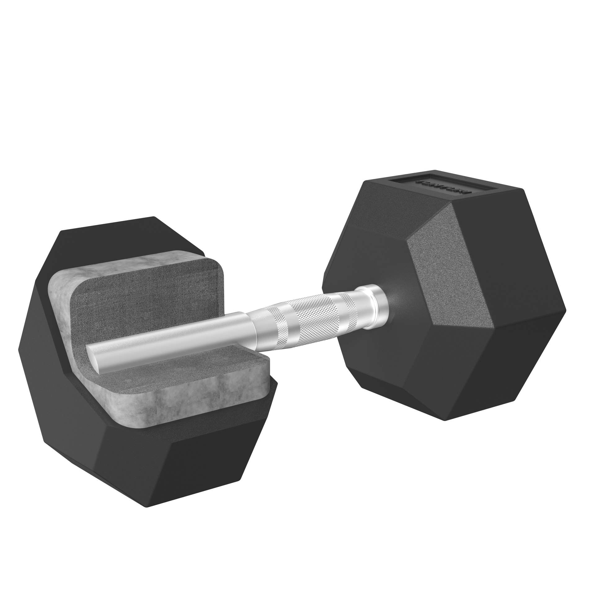 Pack de 2 halteres hexagonais Platinum Hex Rubber Tunturi Preto-4