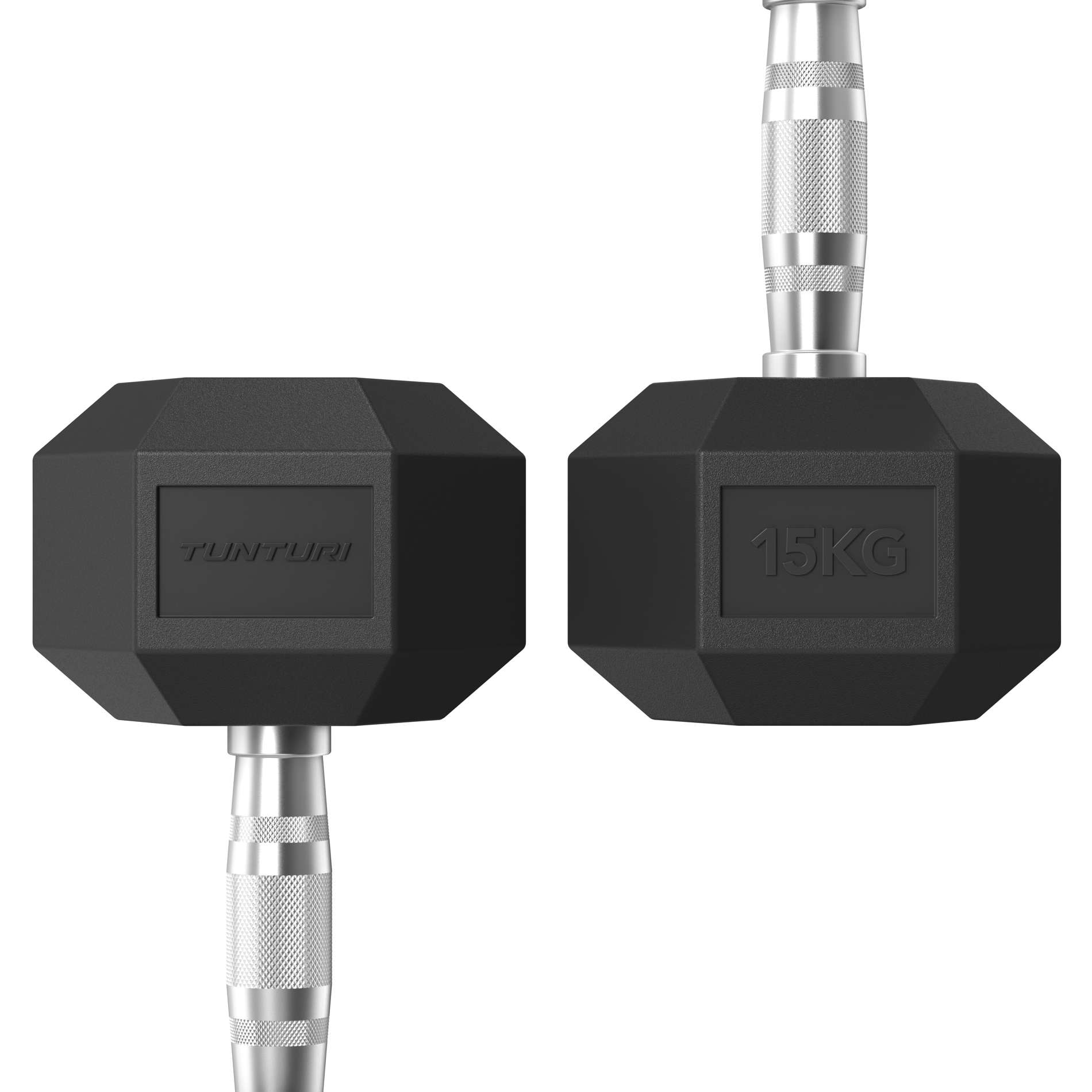 Haltere hexagonal Platinum Hex Rubber Tunturi Preto-3