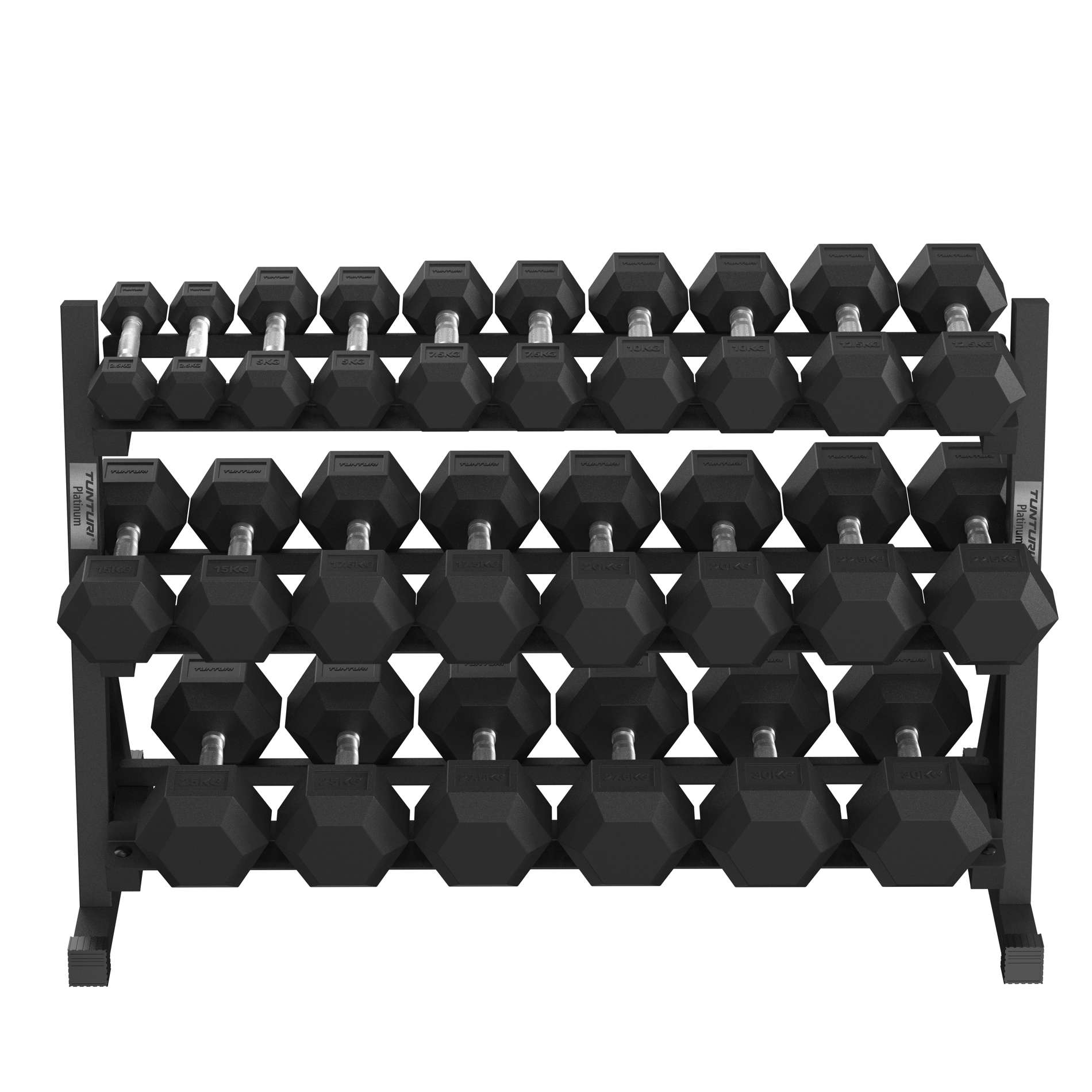 Soporte halteres Platinum Hex 3 alturas Tunturi Preto-5