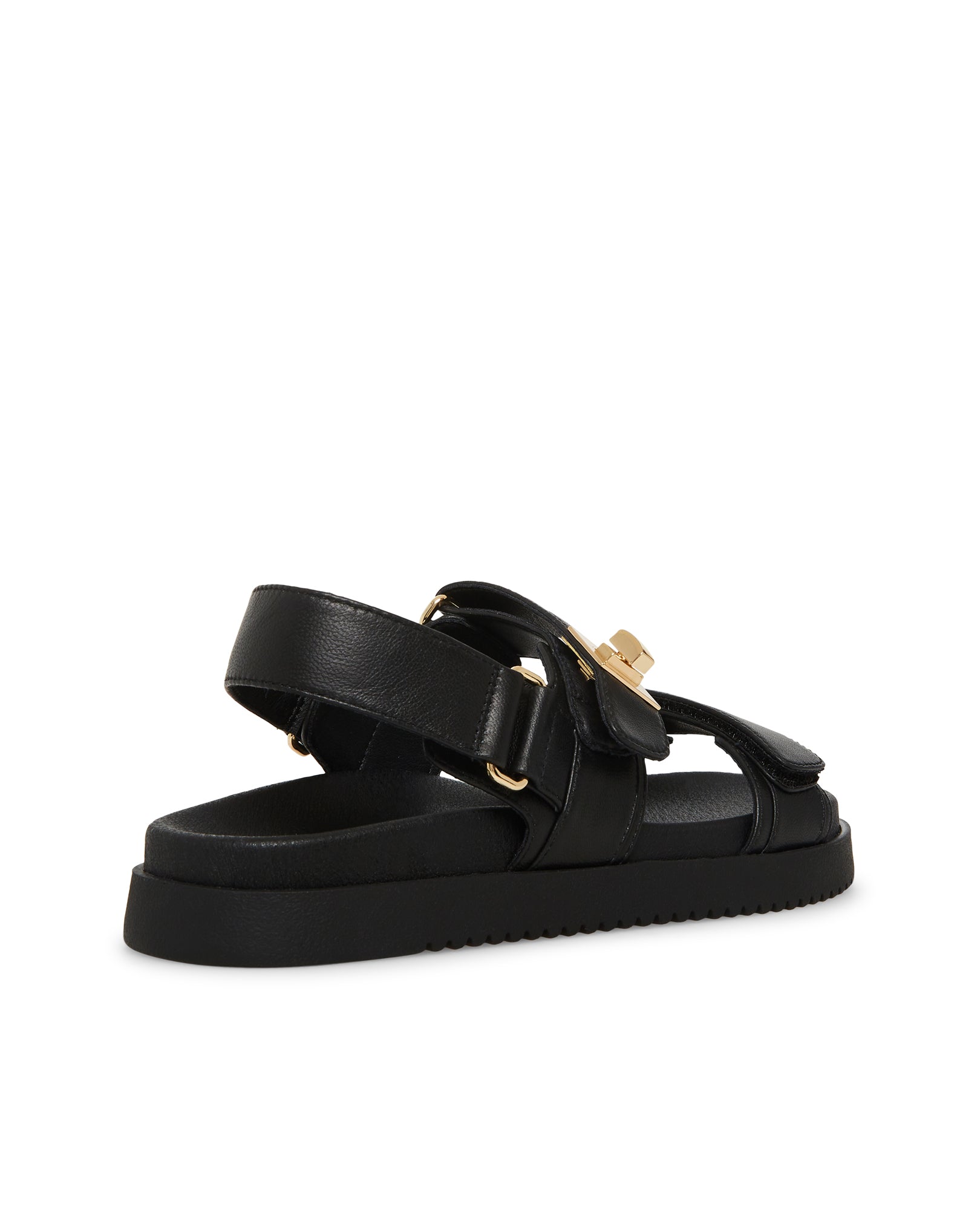 Sandálias Rasas Mona Preto Pele Preto-3