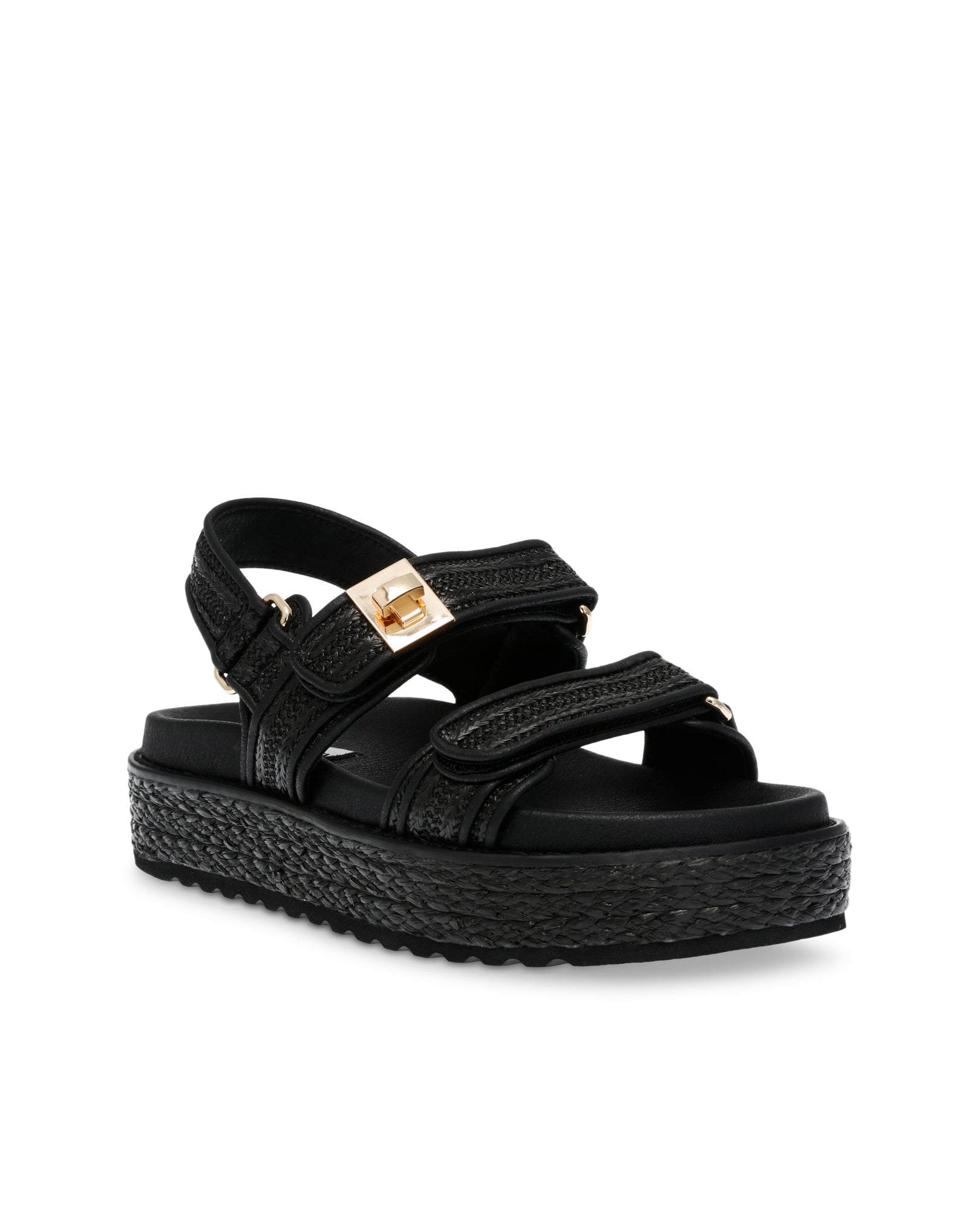 Sandálias Rasas Bigmona Preto Raffia Preto-2