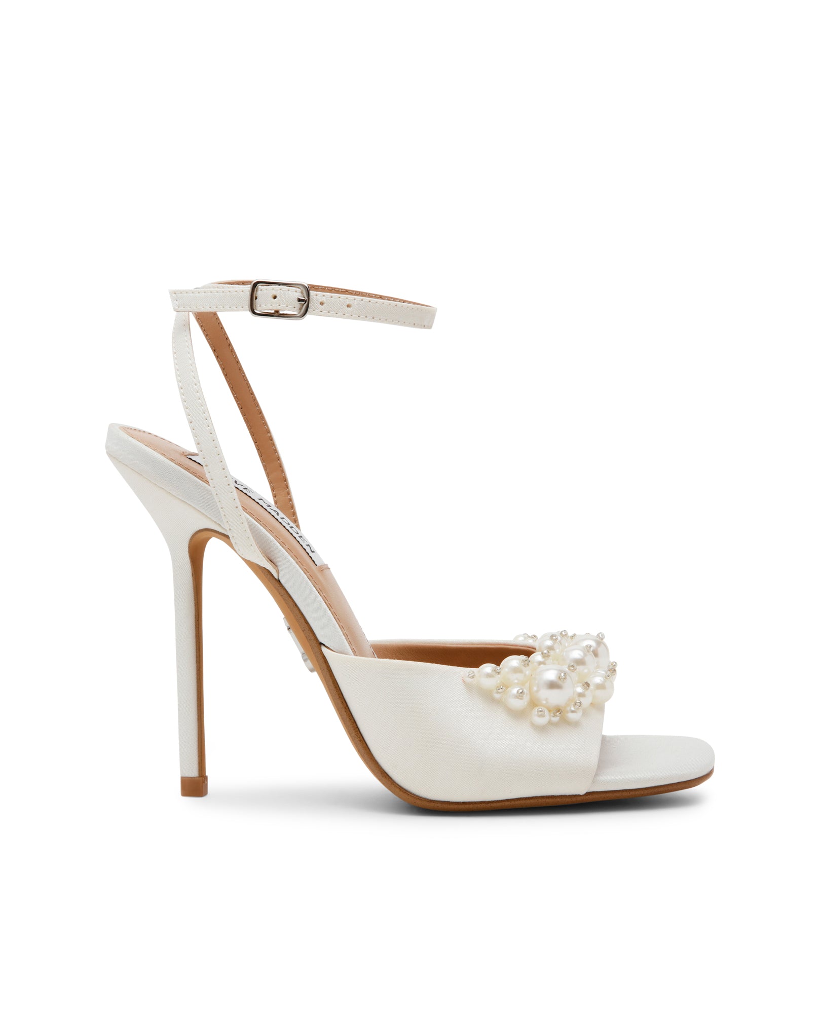 Imagem 0 de Sandálias de Salto Atheria Marfim Cetim