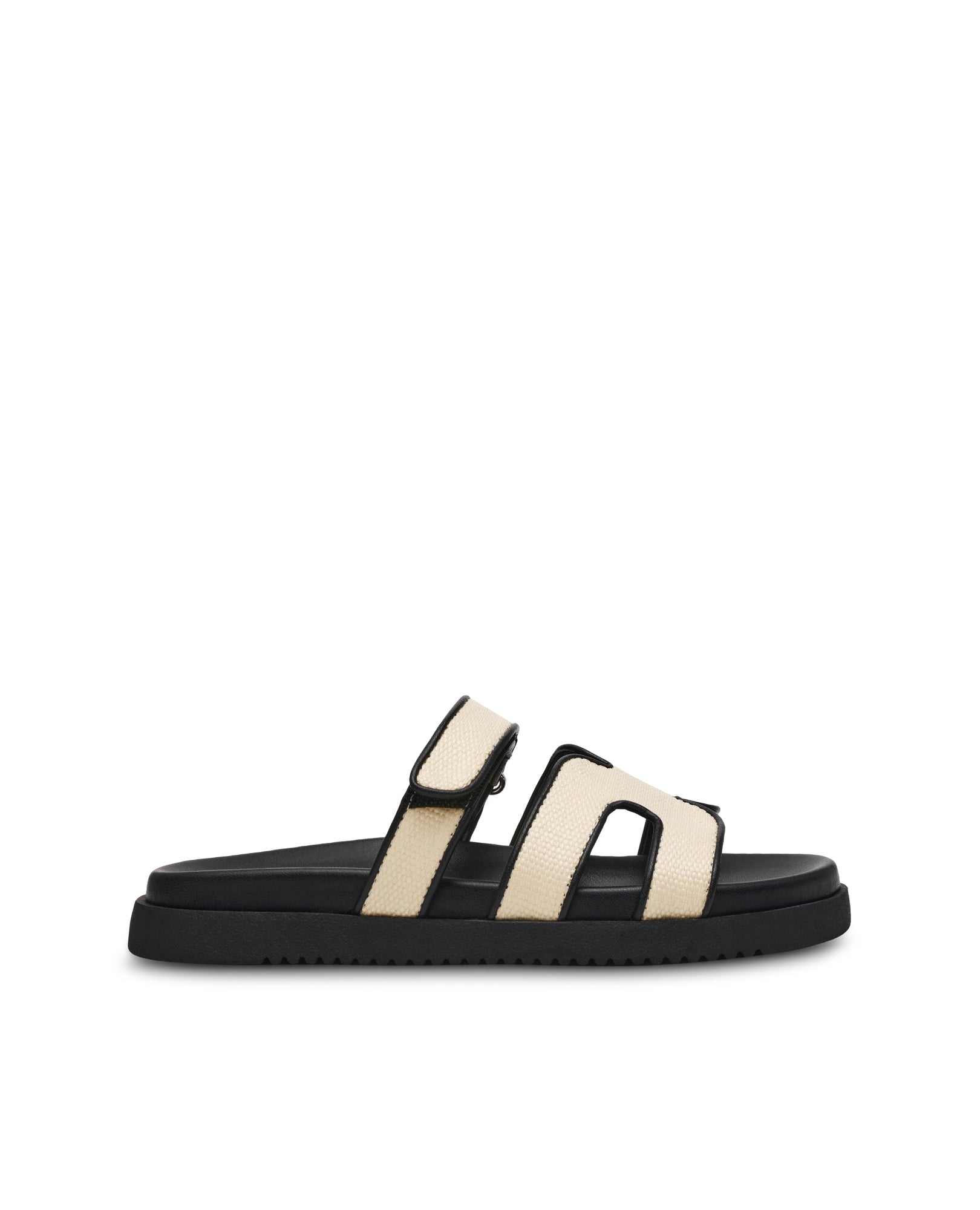 Imagem 0 de Sandálias Rasas Missile Natural Preto Raffia