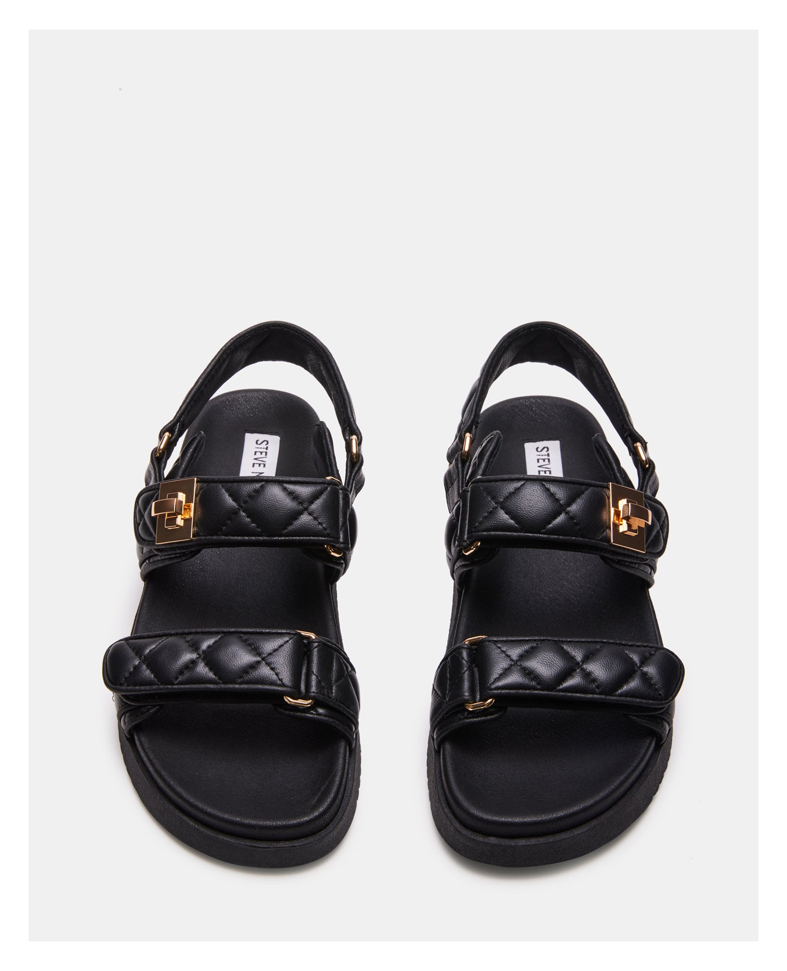 Sandálias Rasas Mona-Q Quilted Preto-4