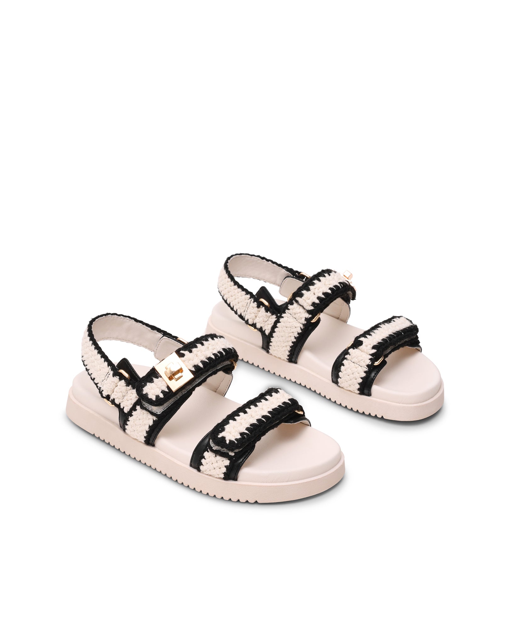 Sandálias Rasas Mona-M Creme Multi Castanho-claro-2