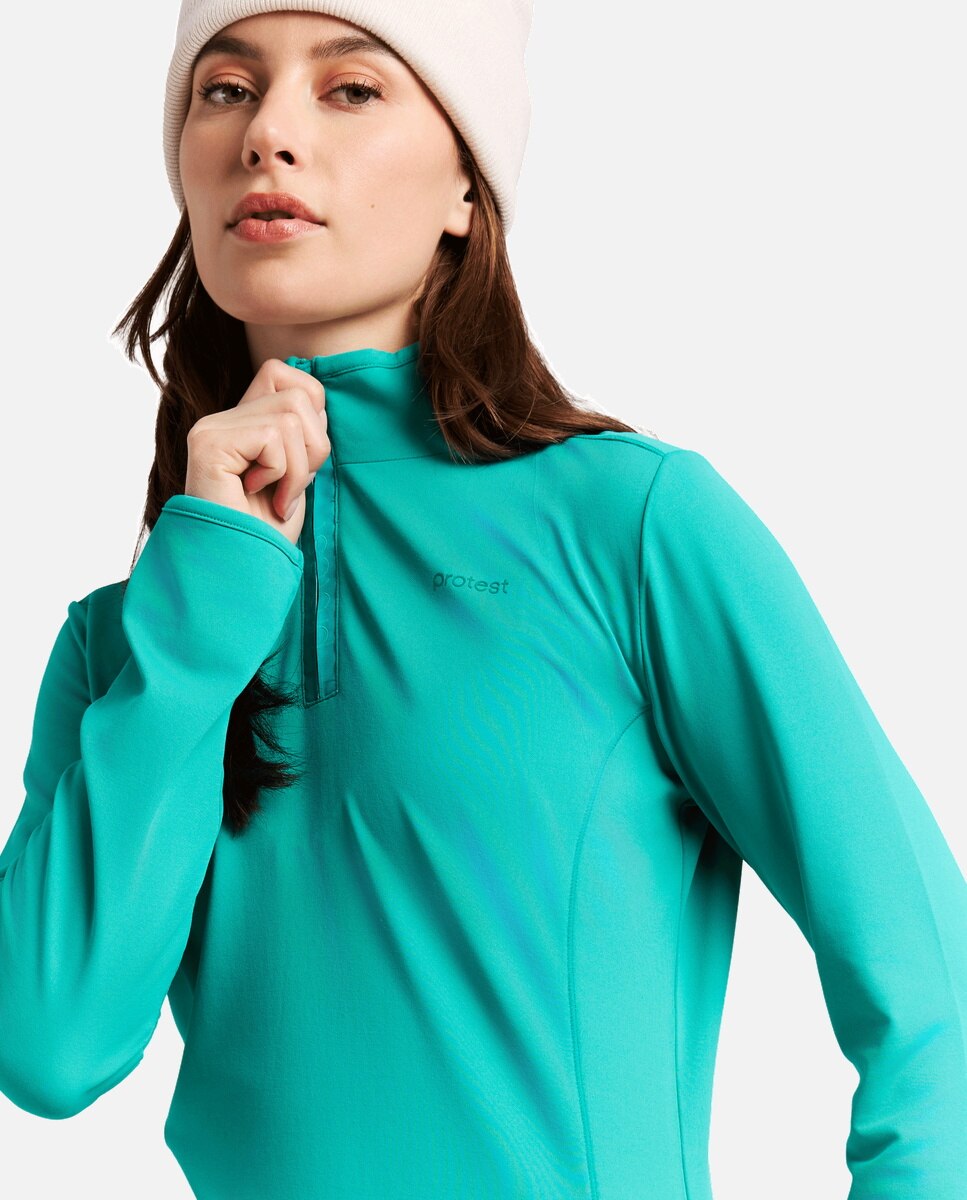 Forro Polar de Ski Refabriz 1/4 Zip Protest Verde-7