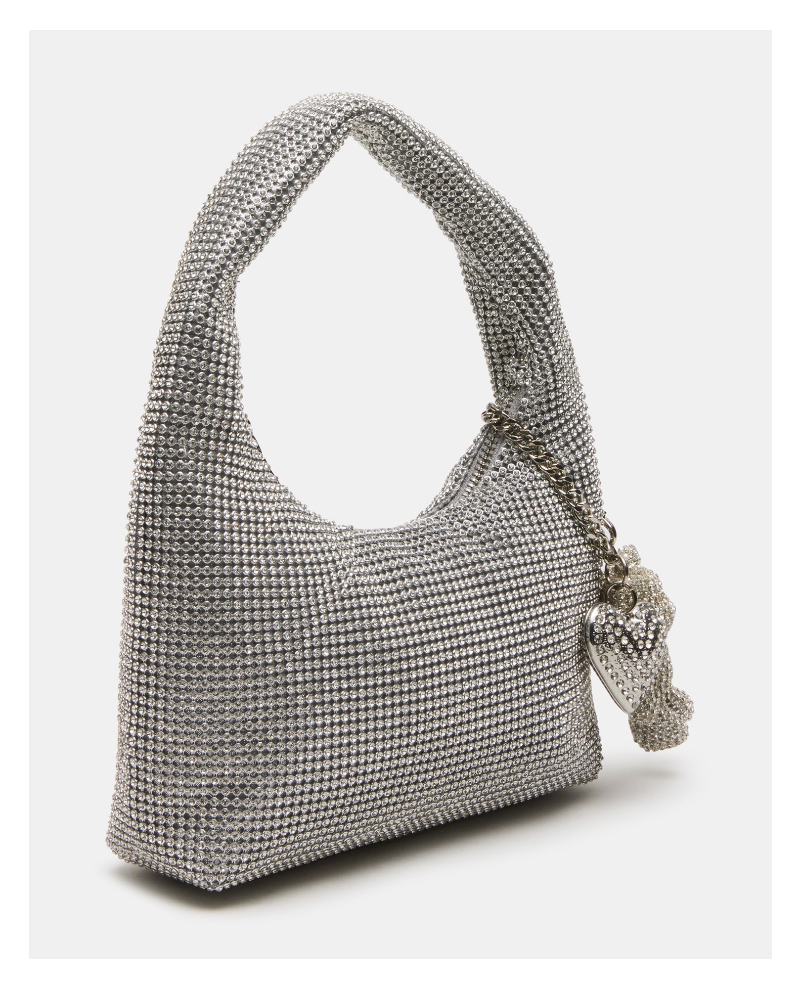 Mala de Ombro Bteddie Rhinestone Cinzento-claro-2