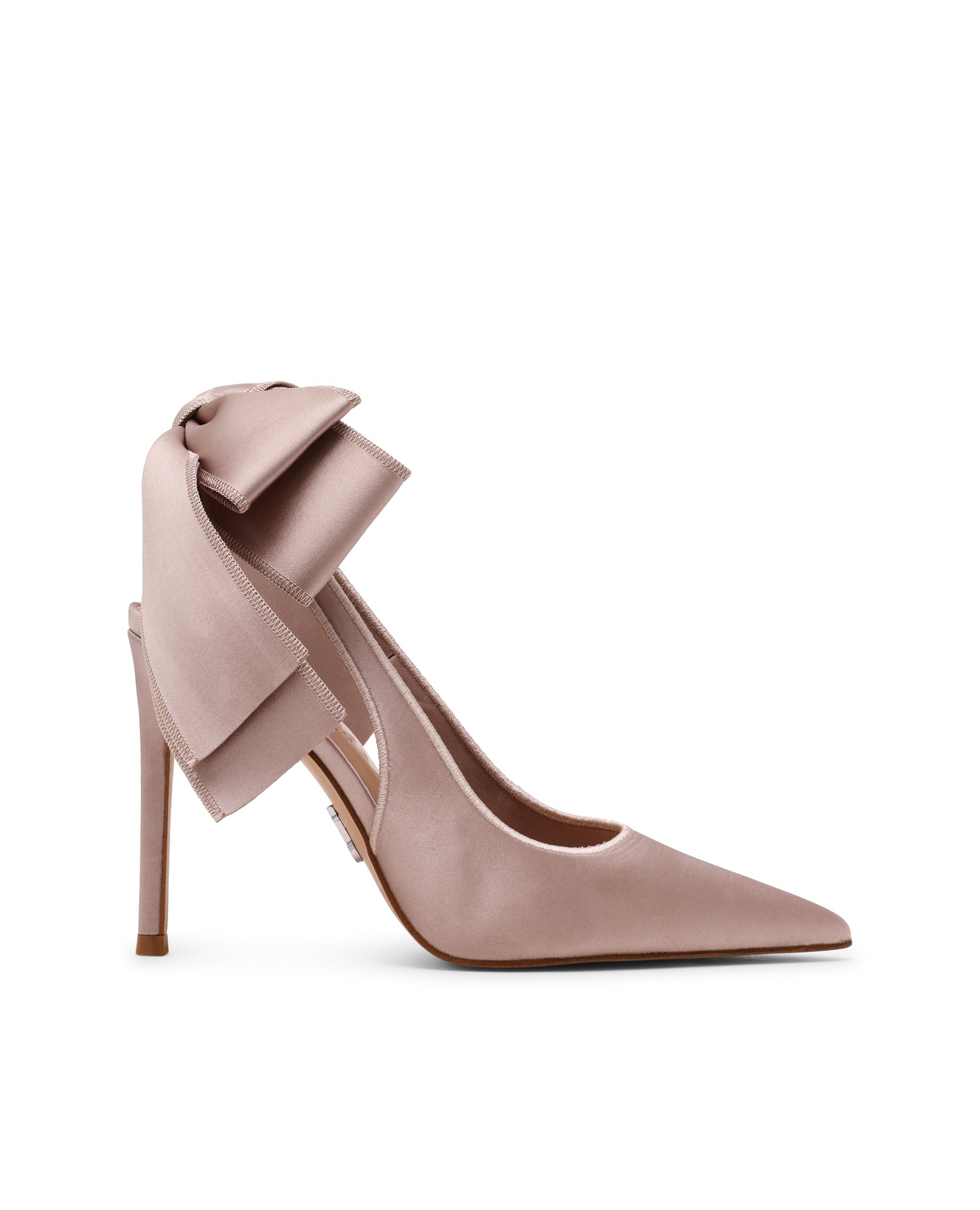 Sapatos de Salto Teacup Taupe Cetim Taupe-1