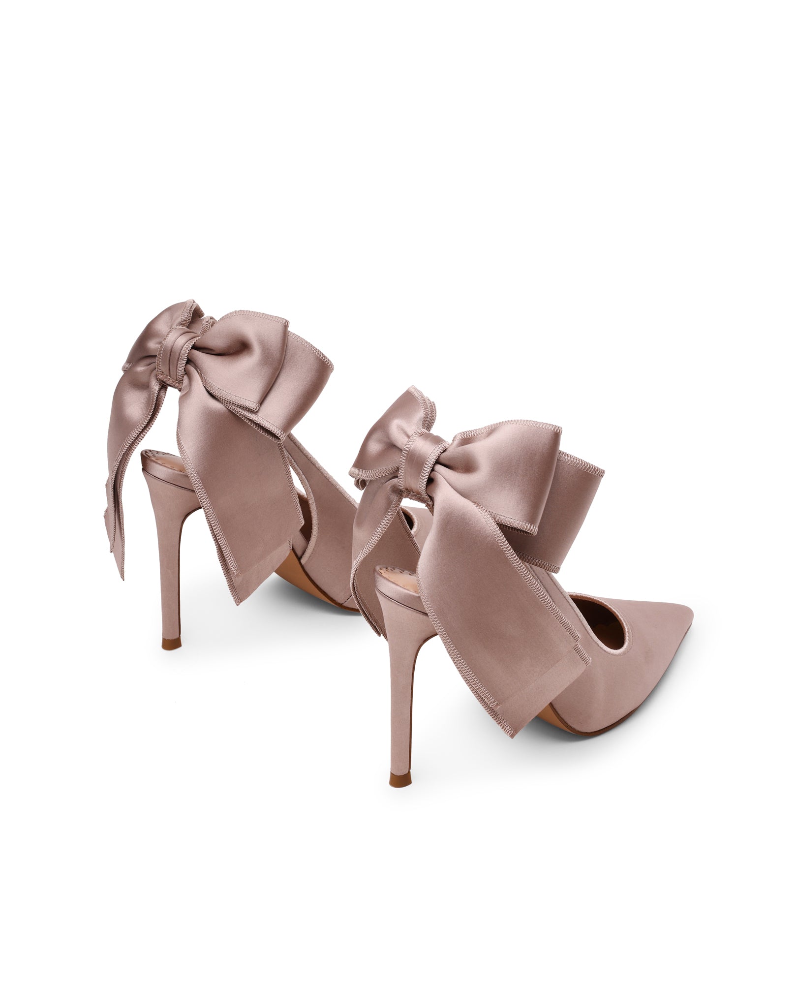 Sapatos de Salto Teacup Taupe Cetim Taupe-3