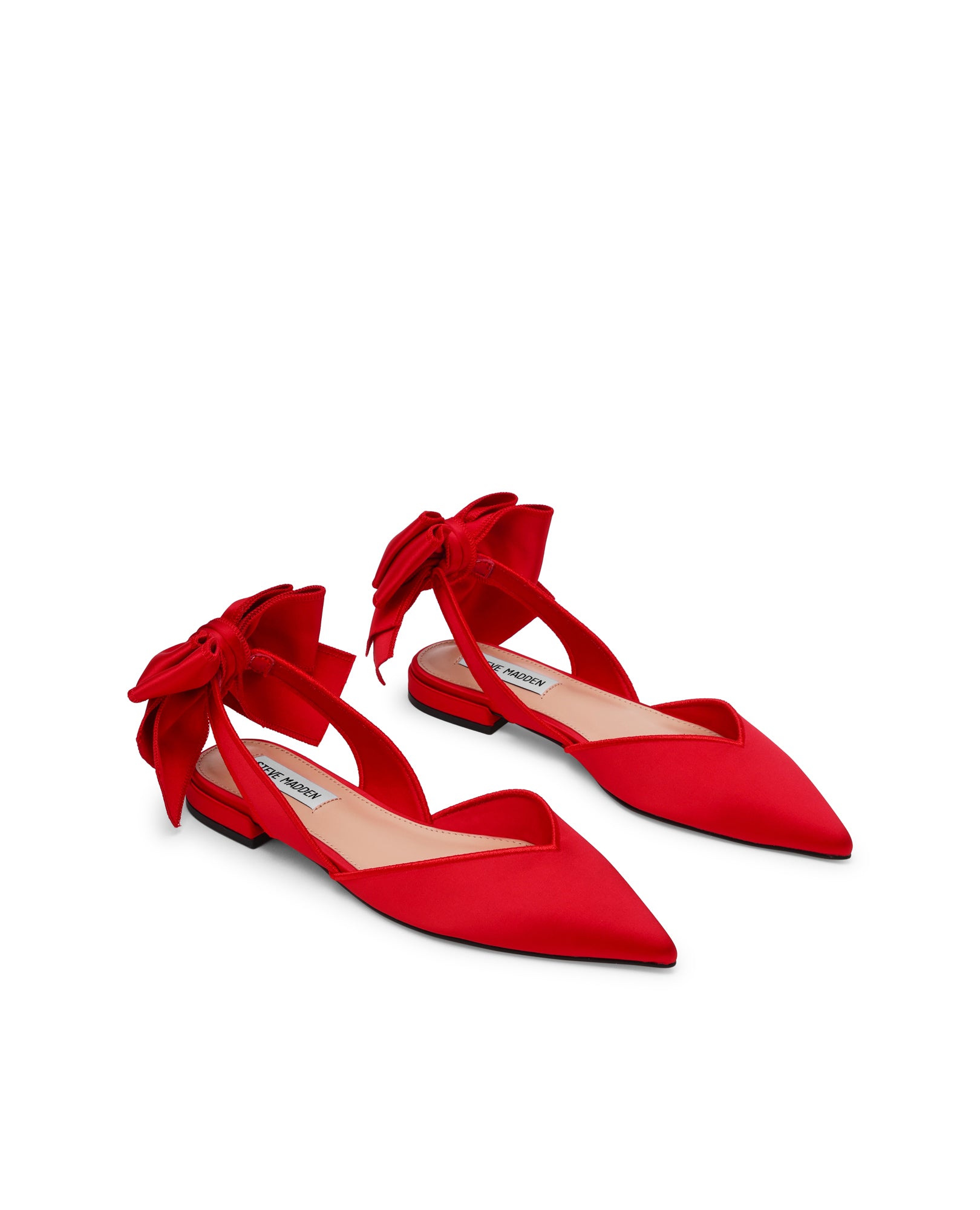 Sapatos Rasos Synthia Vermelho Cetim Vermelho-2