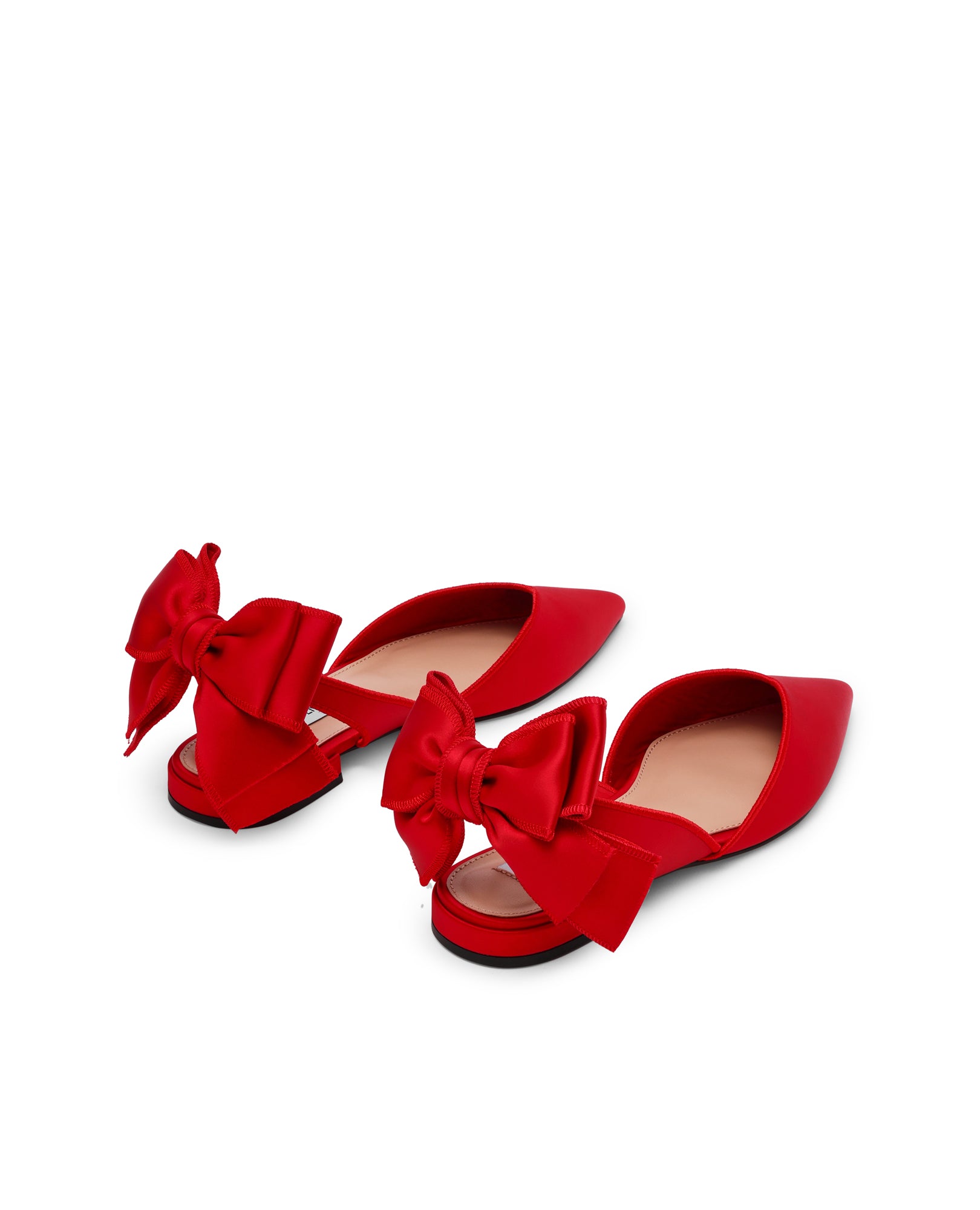 Sapatos Rasos Synthia Vermelho Cetim Vermelho-3