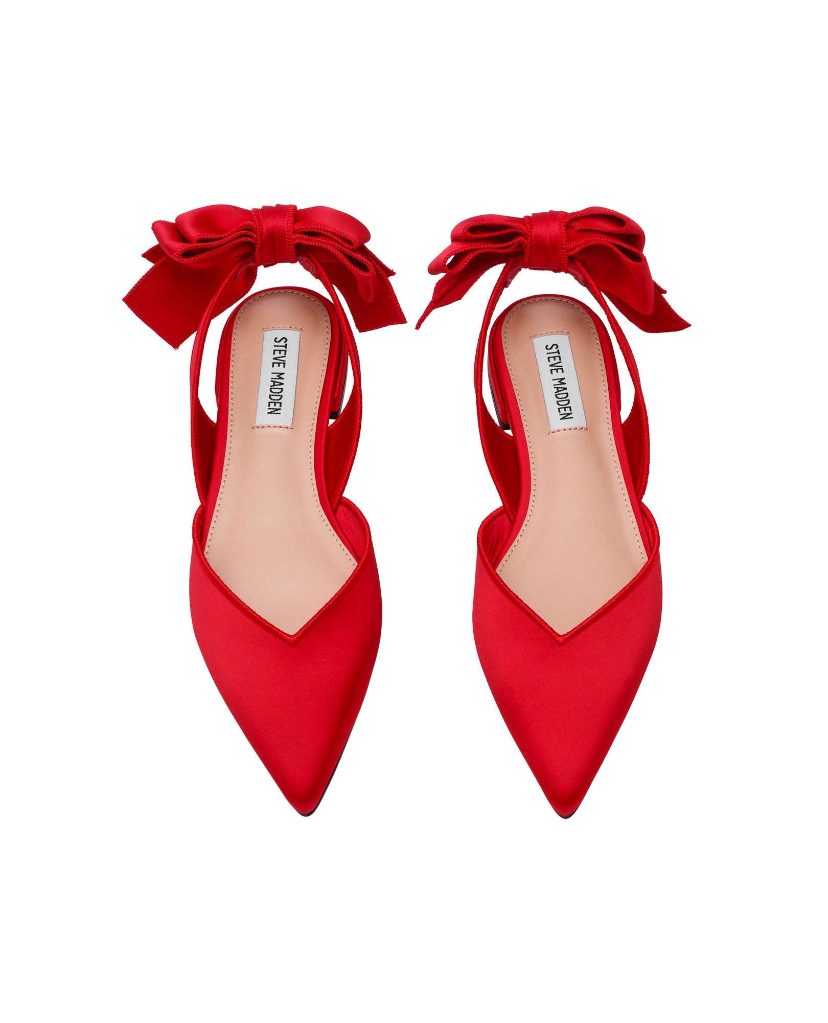 Sapatos Rasos Synthia Vermelho Cetim Vermelho-4
