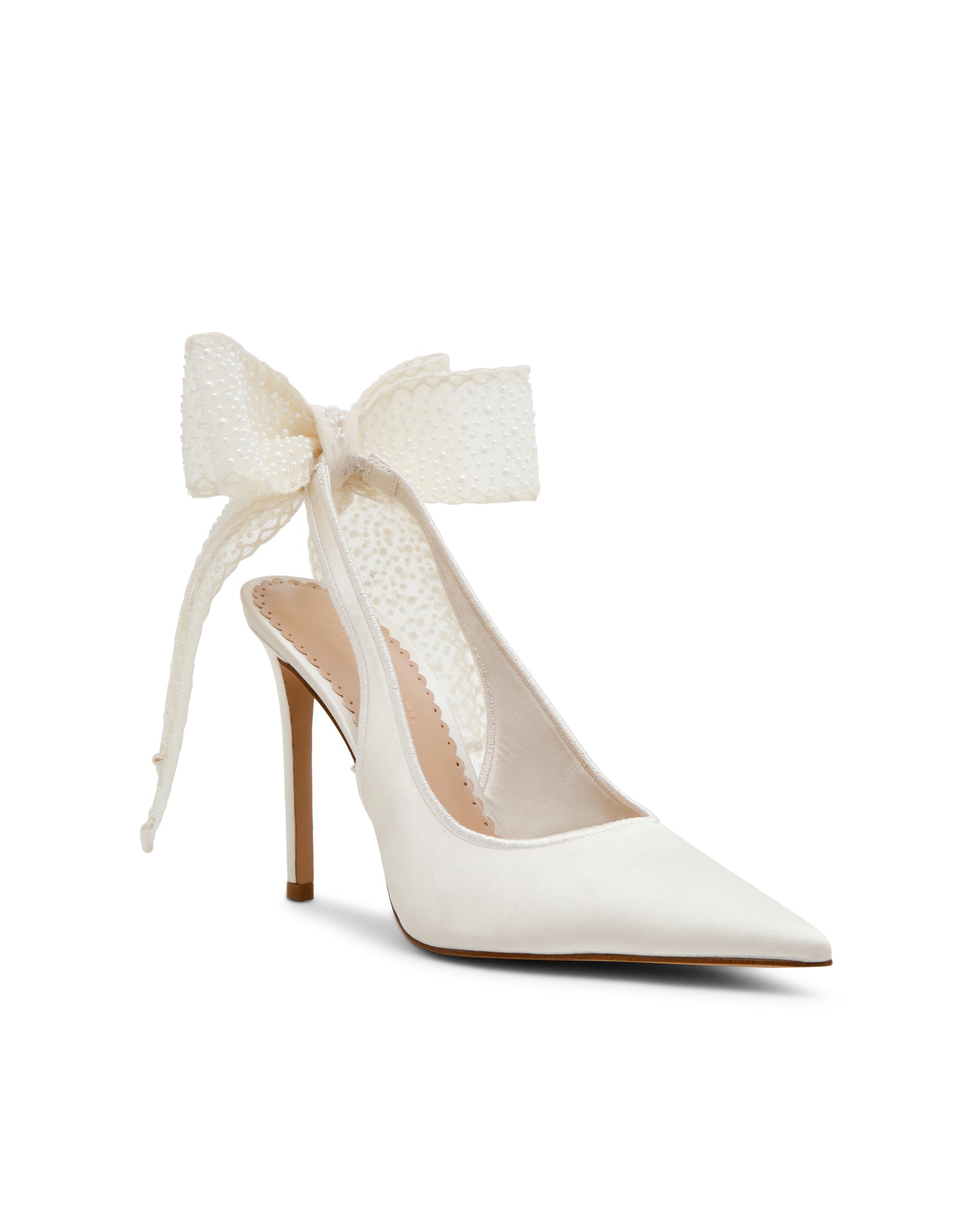 Sapatos de Salto Teacup-P Marfim Pérola Cetim Pérola-2