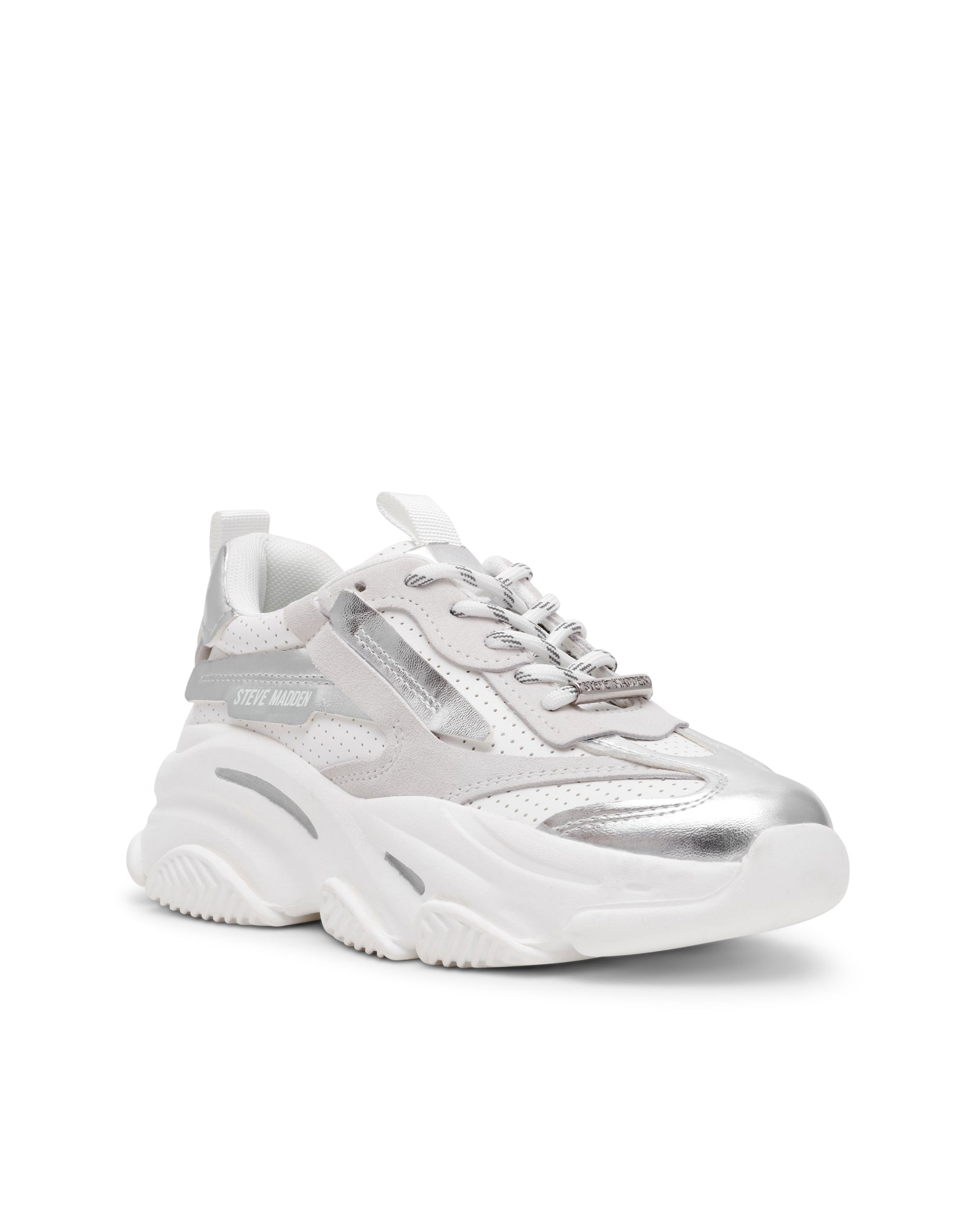Sapatilhas Posses-Perf Branco/Prateado Branco-2