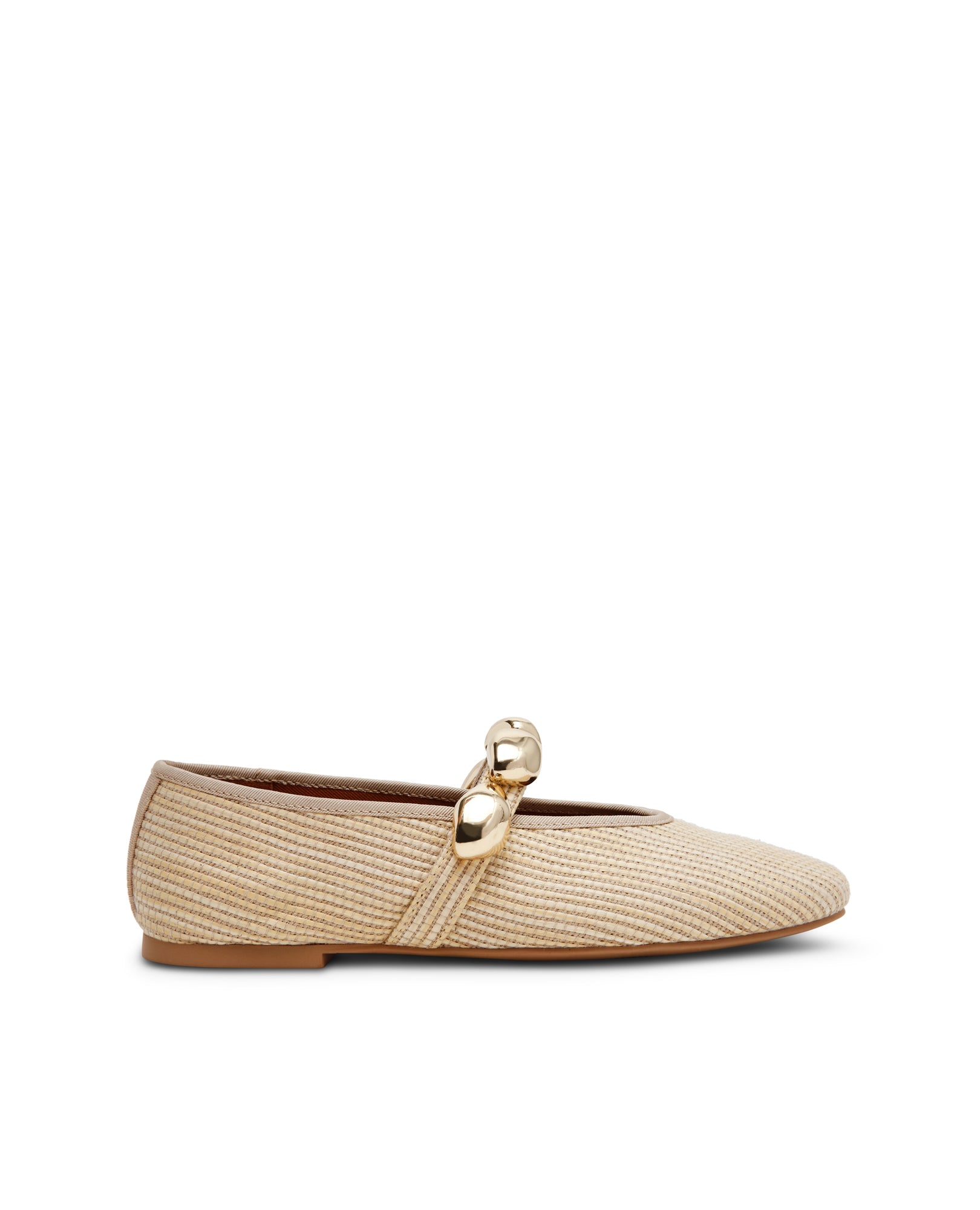 Ballerinas Poppin Natural Raffia Castanho-claro-1
