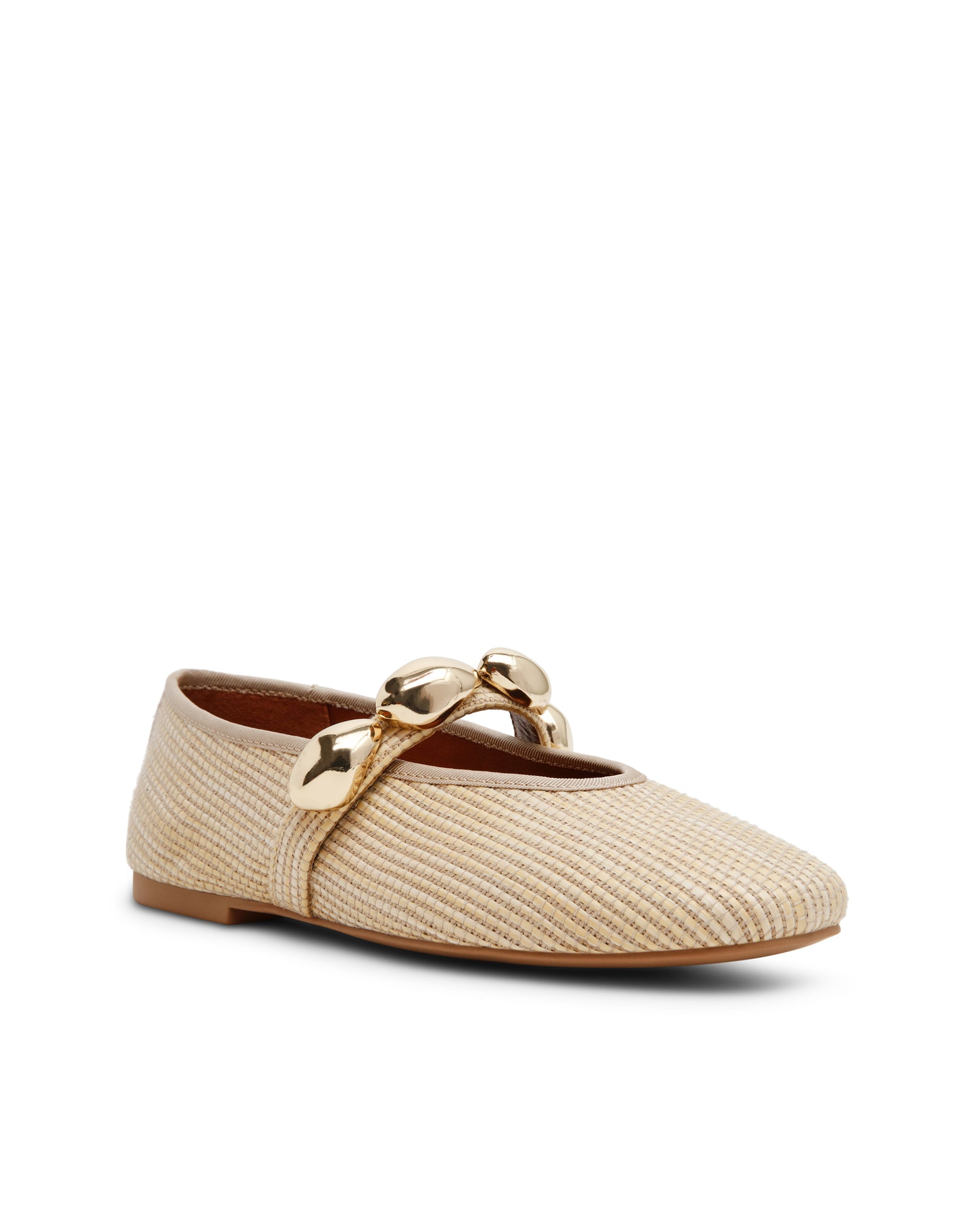 Ballerinas Poppin Natural Raffia Castanho-claro-2