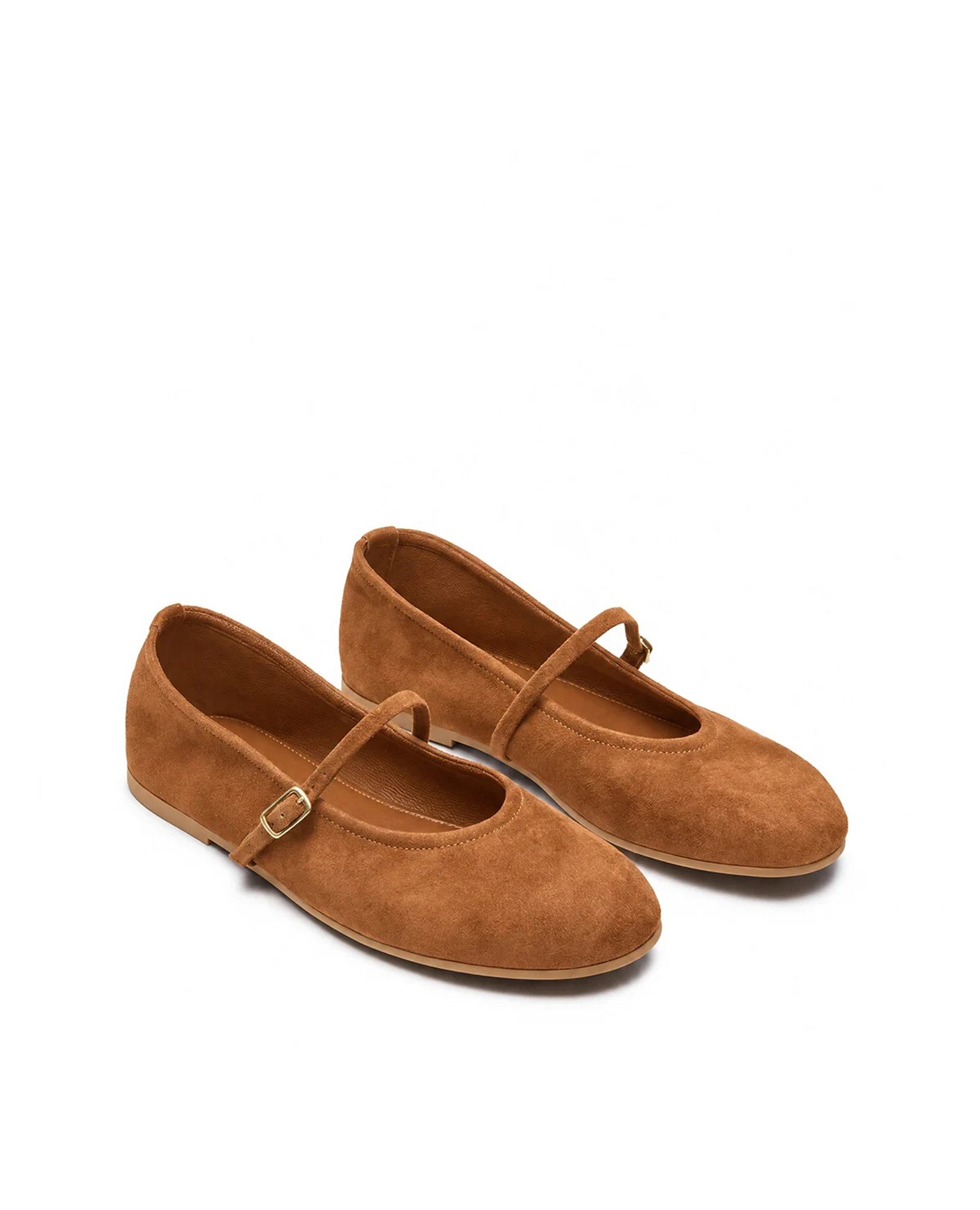 Ballerinas Besette Camel Camurça Castanho-2