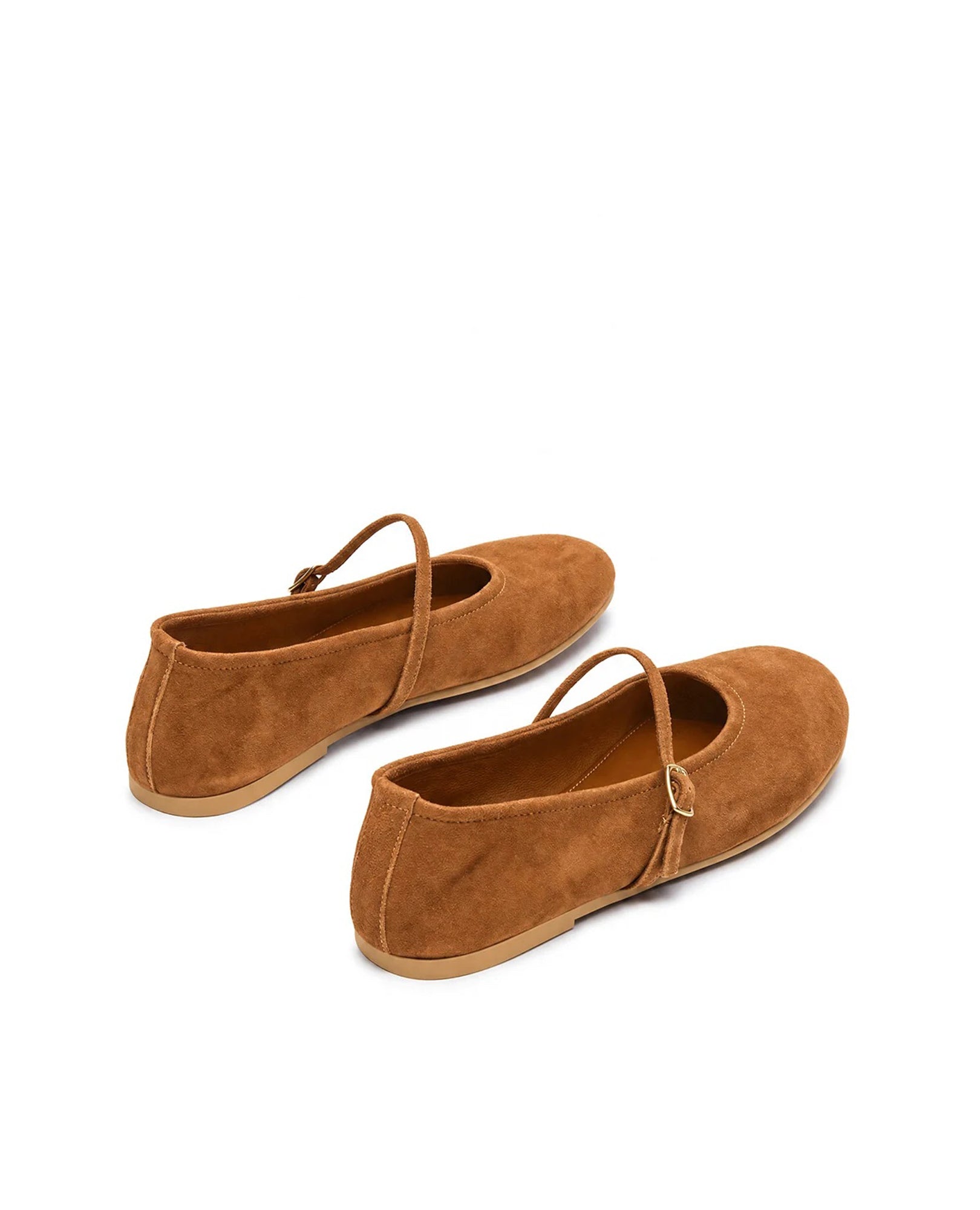 Ballerinas Besette Camel Camurça Castanho-3