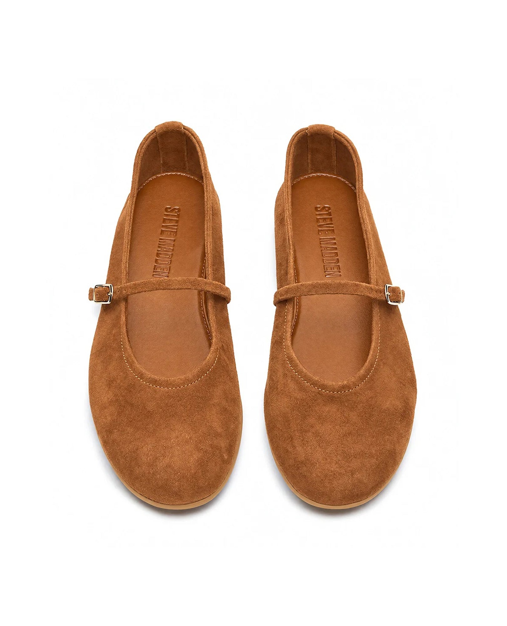 Ballerinas Besette Camel Camurça Castanho-4
