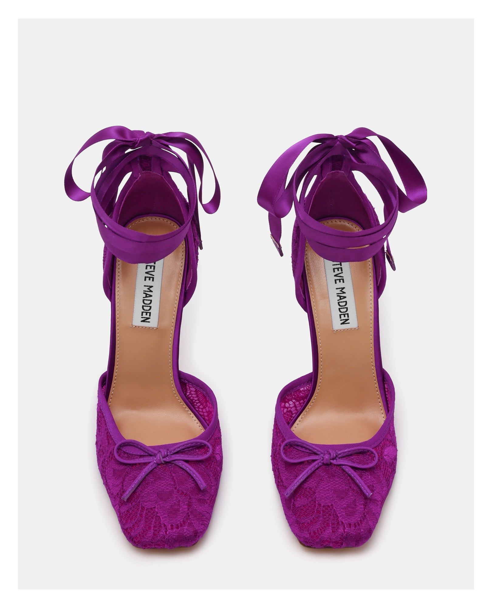 Sapatos de Salto Larina Púrpura Renda Roxo-4