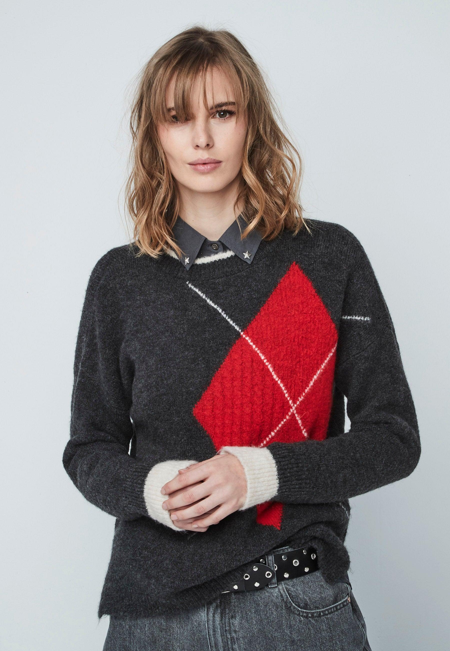 Imagem 0 de Camisola com Losango de Jacquard em Contraste