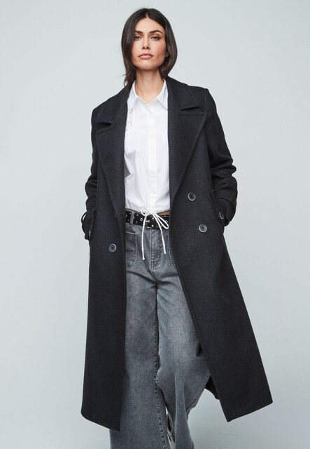 Imagem 0 de Sobretudo Comprido Cruzado com Gola Ampla