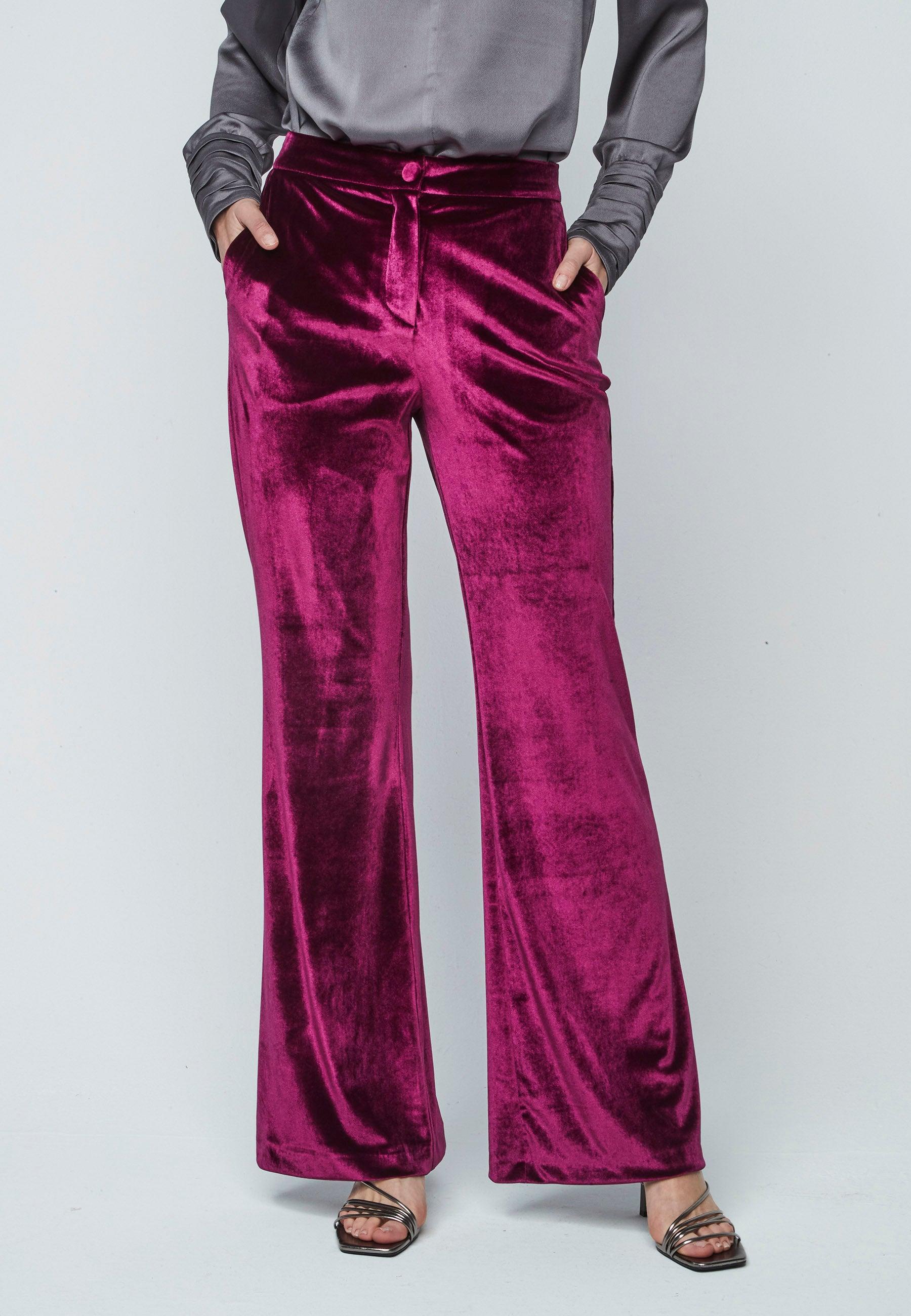 Imagem 0 de Calças À Boca de Sino de Veludo de Cintura Subida