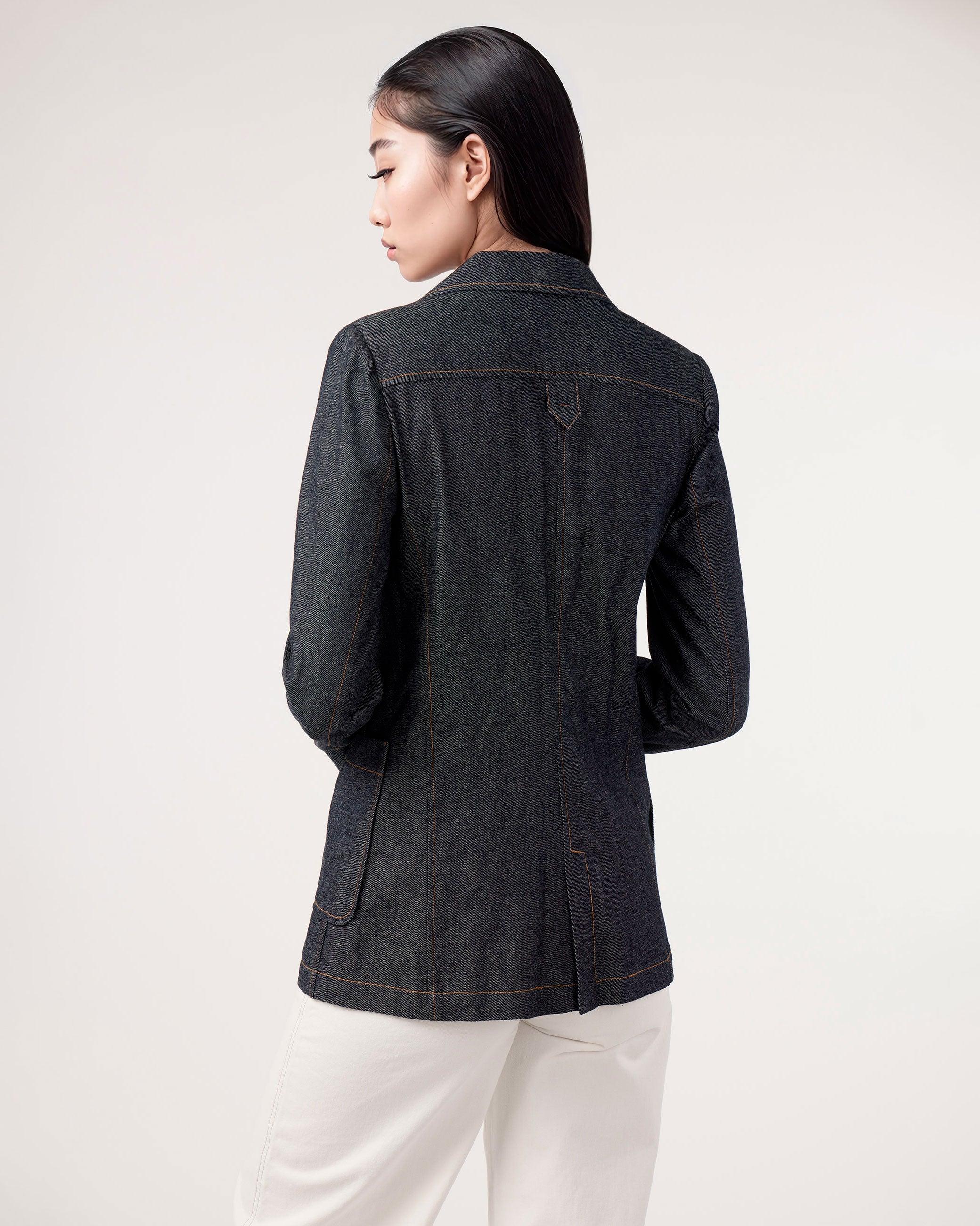 Blazer em Denim Pinós Azul-2