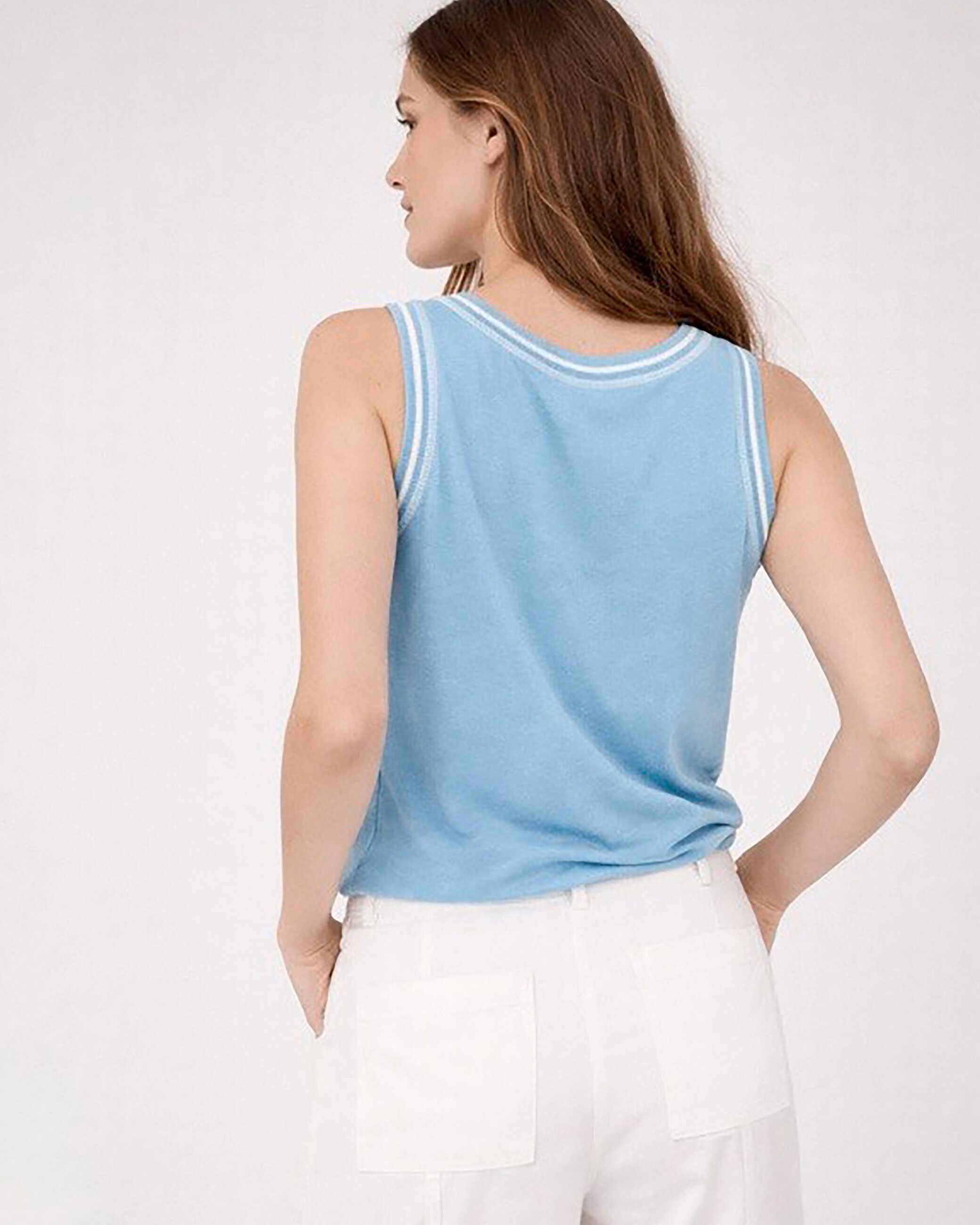 T-shirt de Alças Largas Trenchi Azul-claro-2
