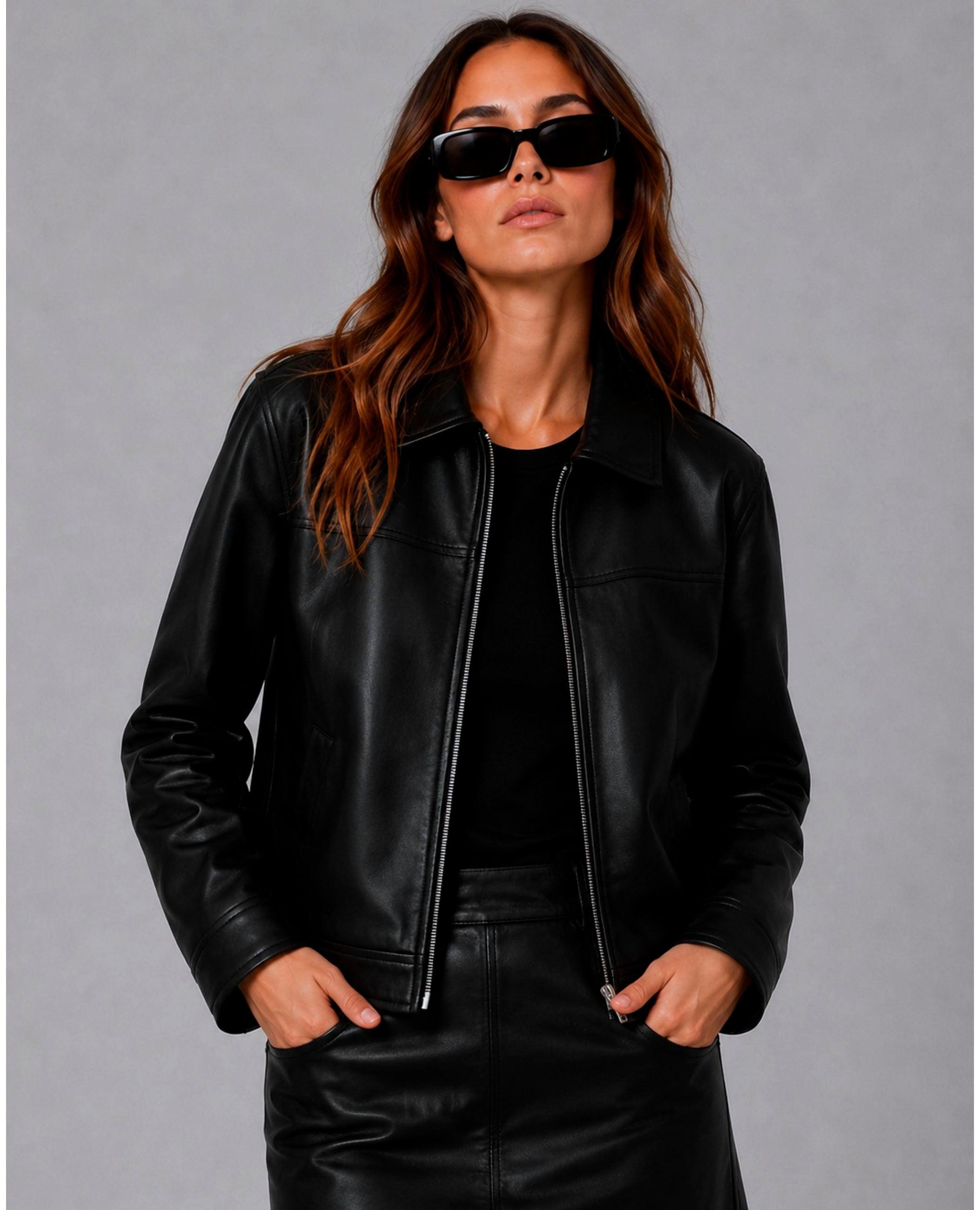 Imagem 0 de Bomber Sienna Efeito Pele com Fecho Zip