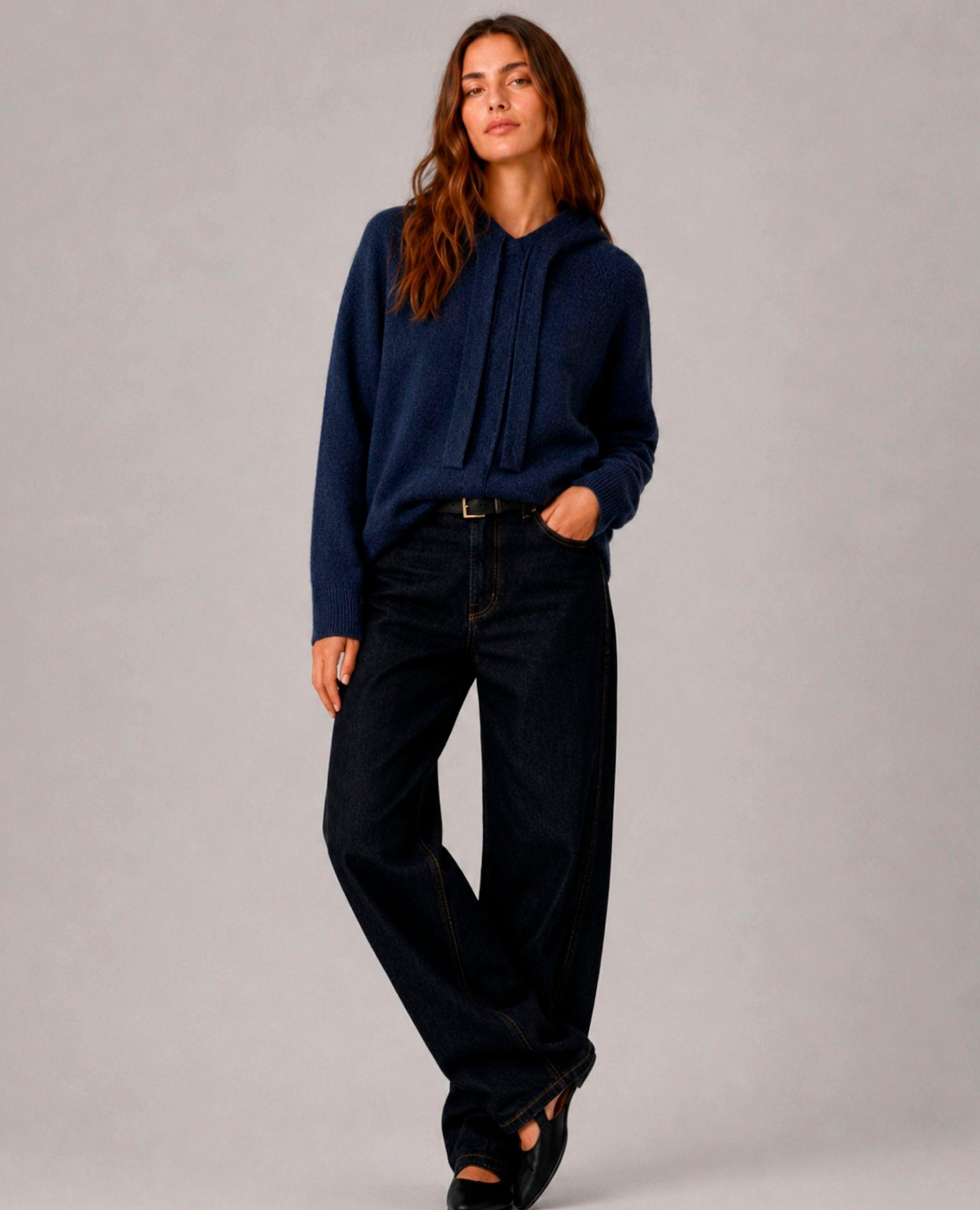 Camisola Jane com Capuz Azul-marinho-3