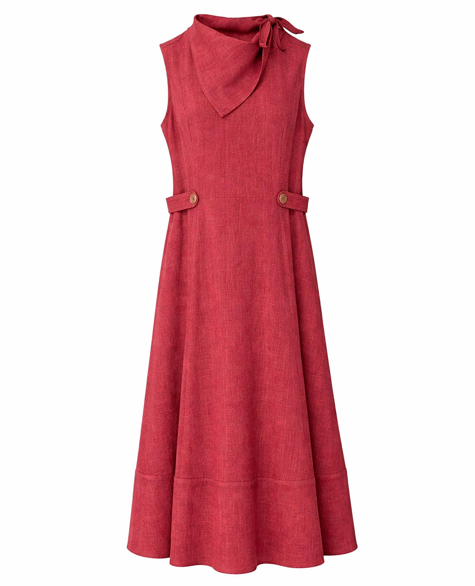 Vestido Midi em Denim sem Mangas Iris Telha-3