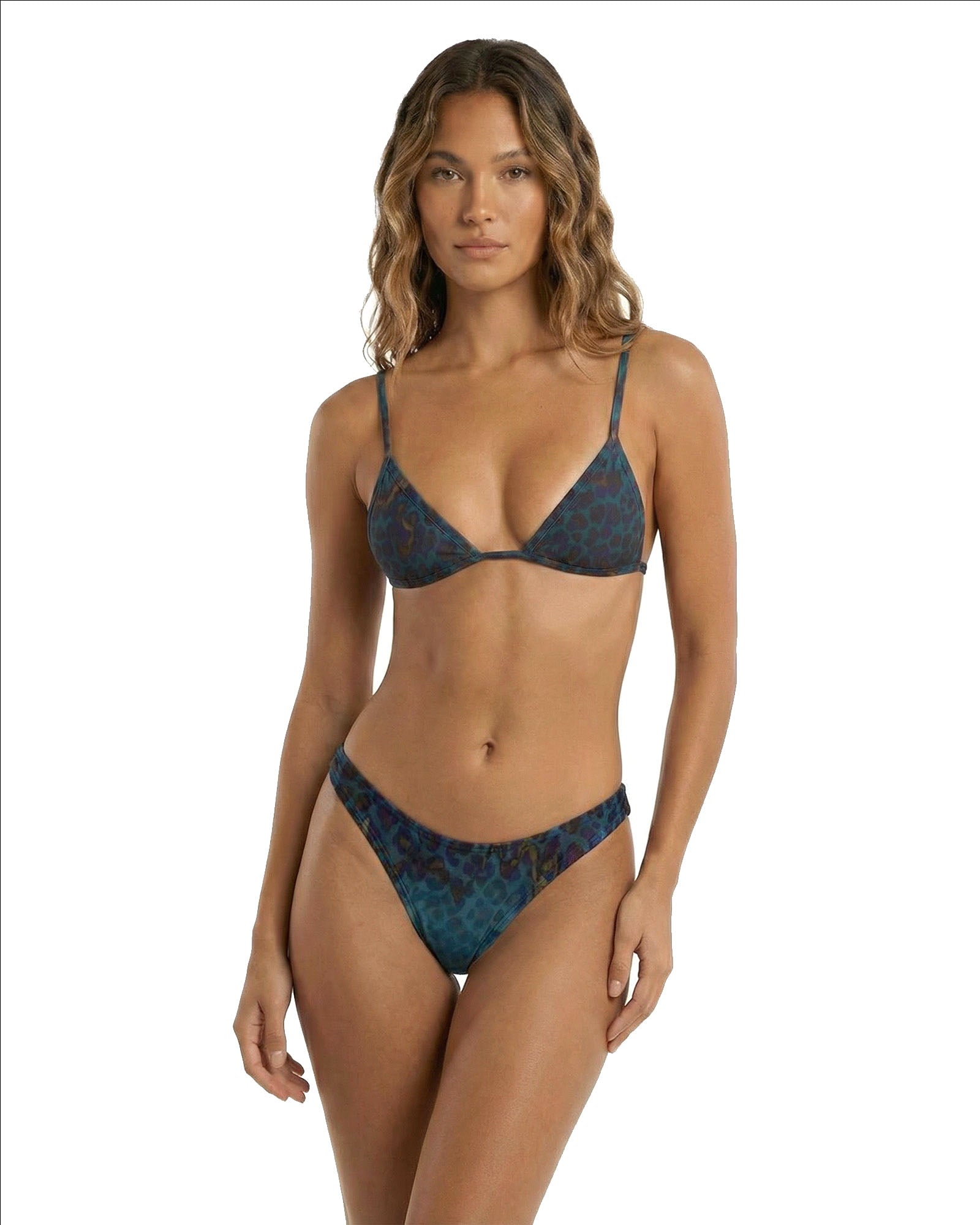 Bikini Triângulo  Poliamida Reciclada  Padrão Azul Azul-2