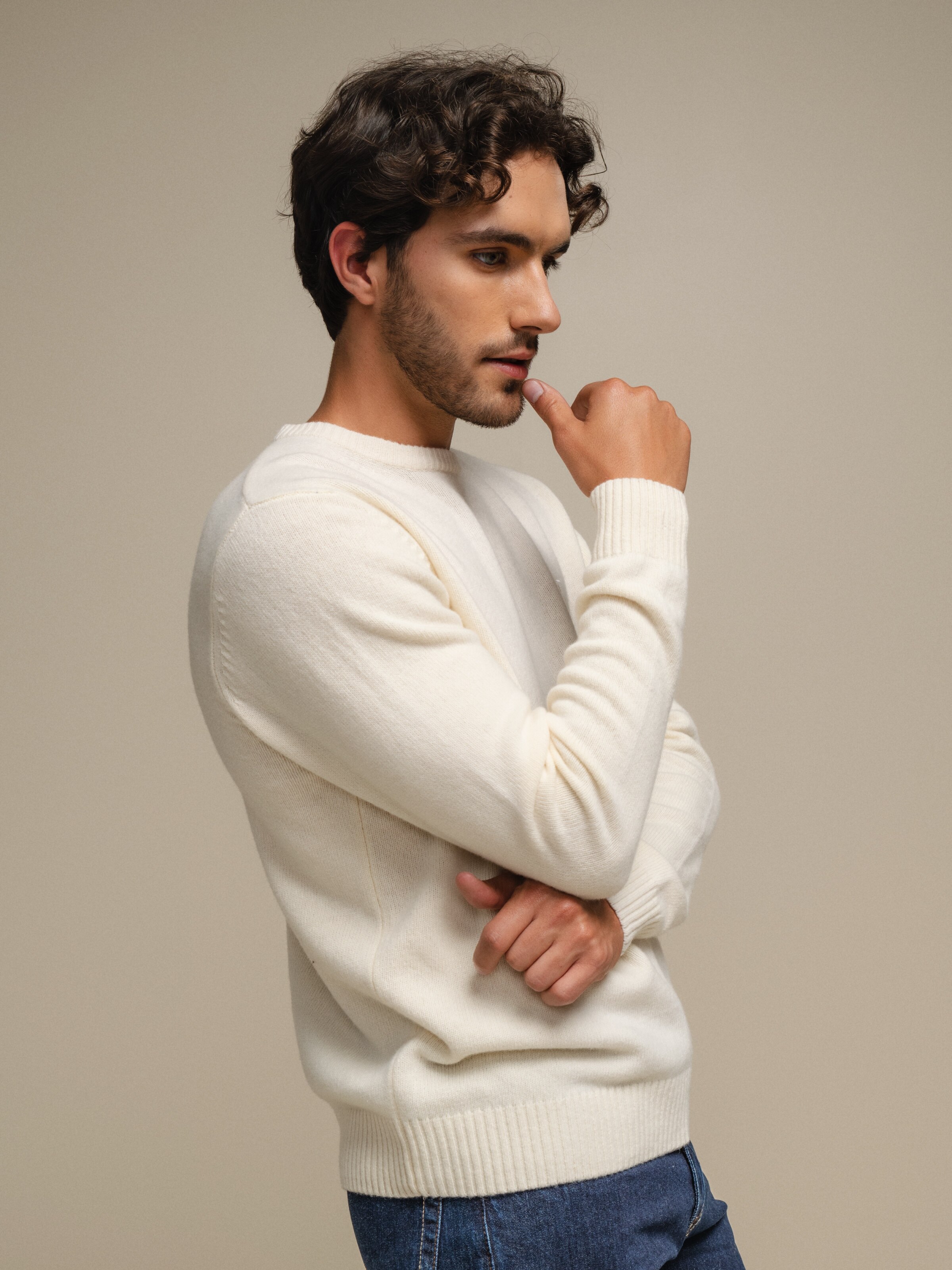 Camisola de malha grossa Cru-4
