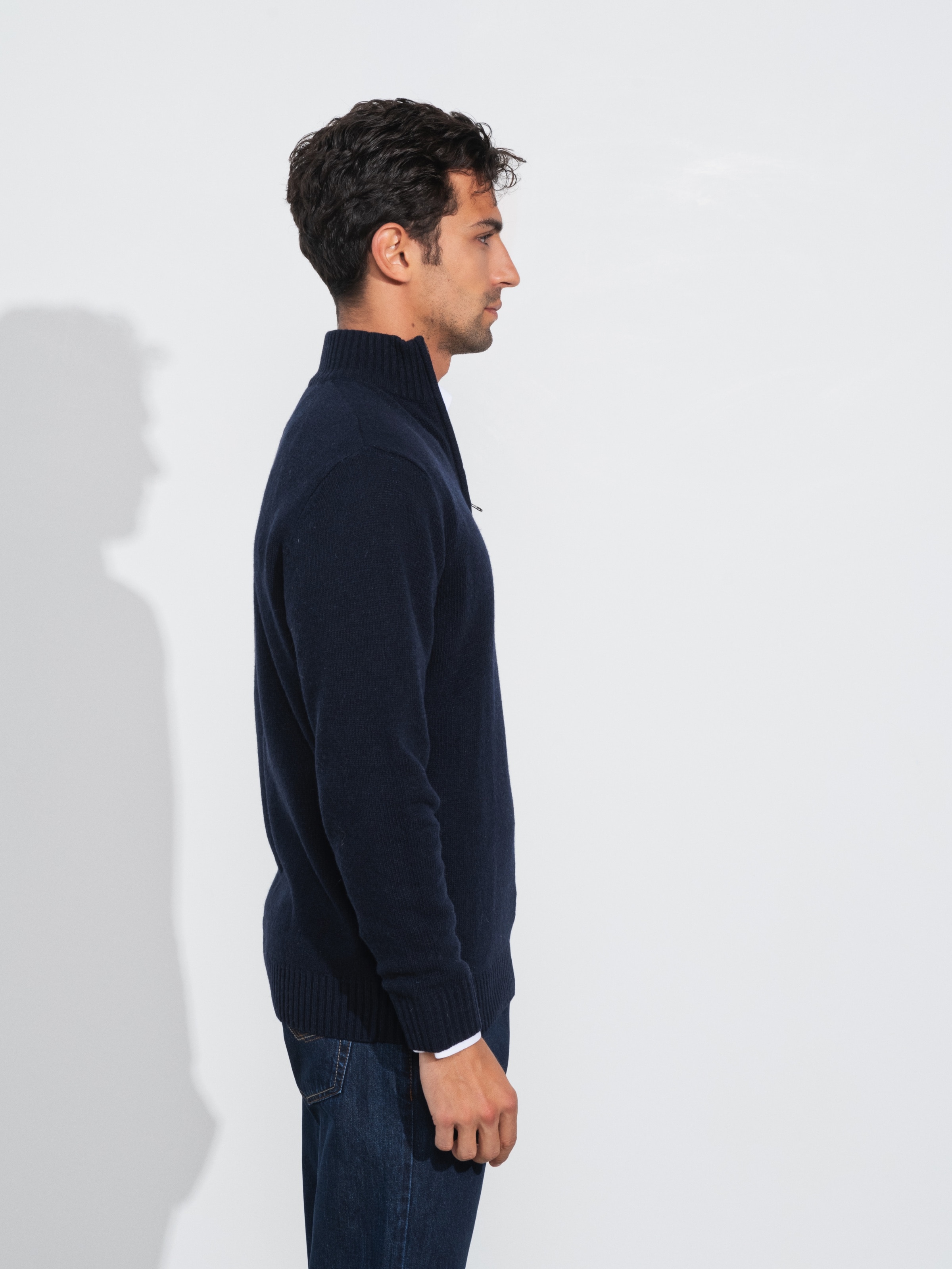 Camisola com gola rebuço Azul-marinho-4