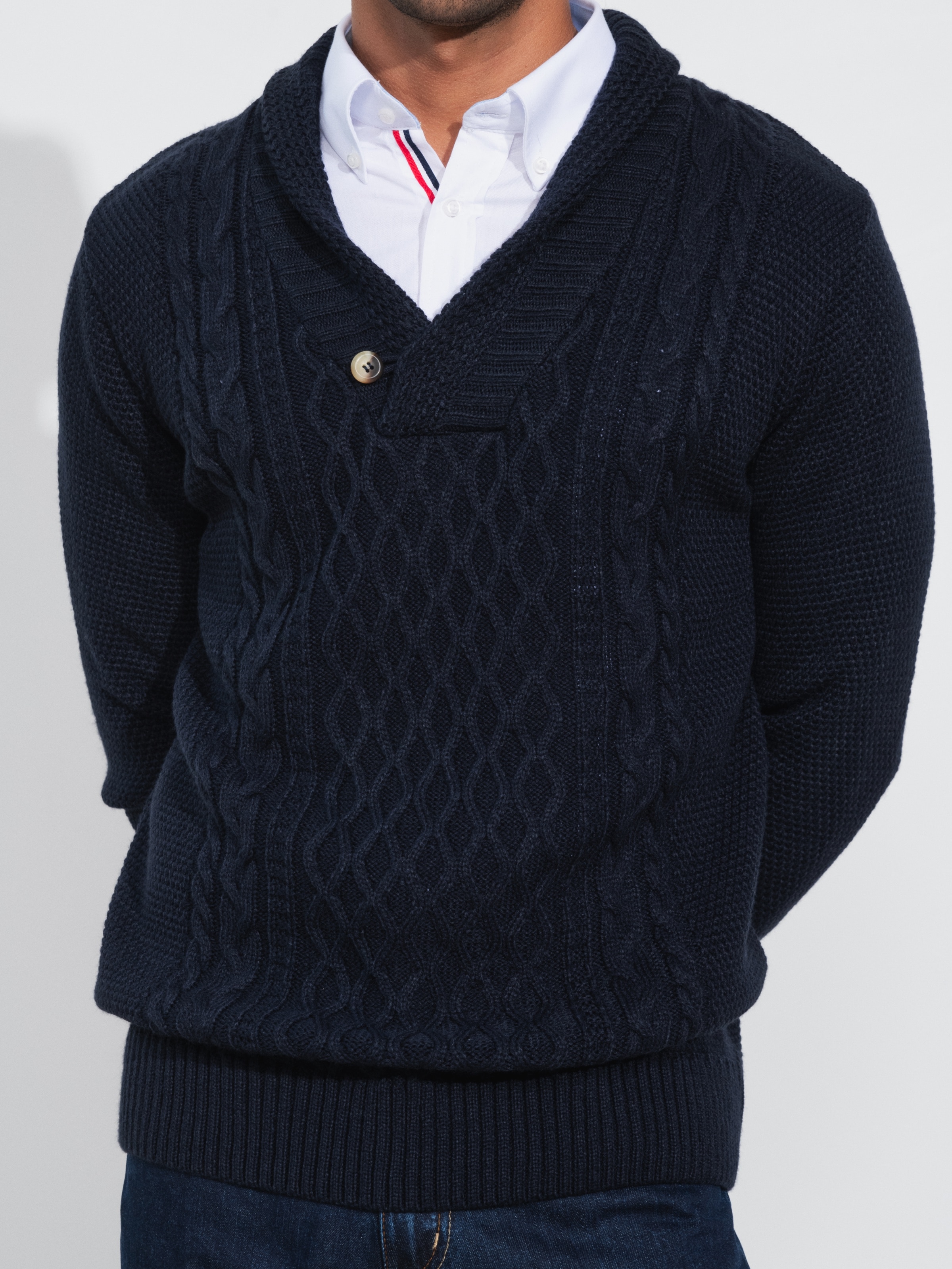 Camisola com gola rebuço Azul-marinho-5