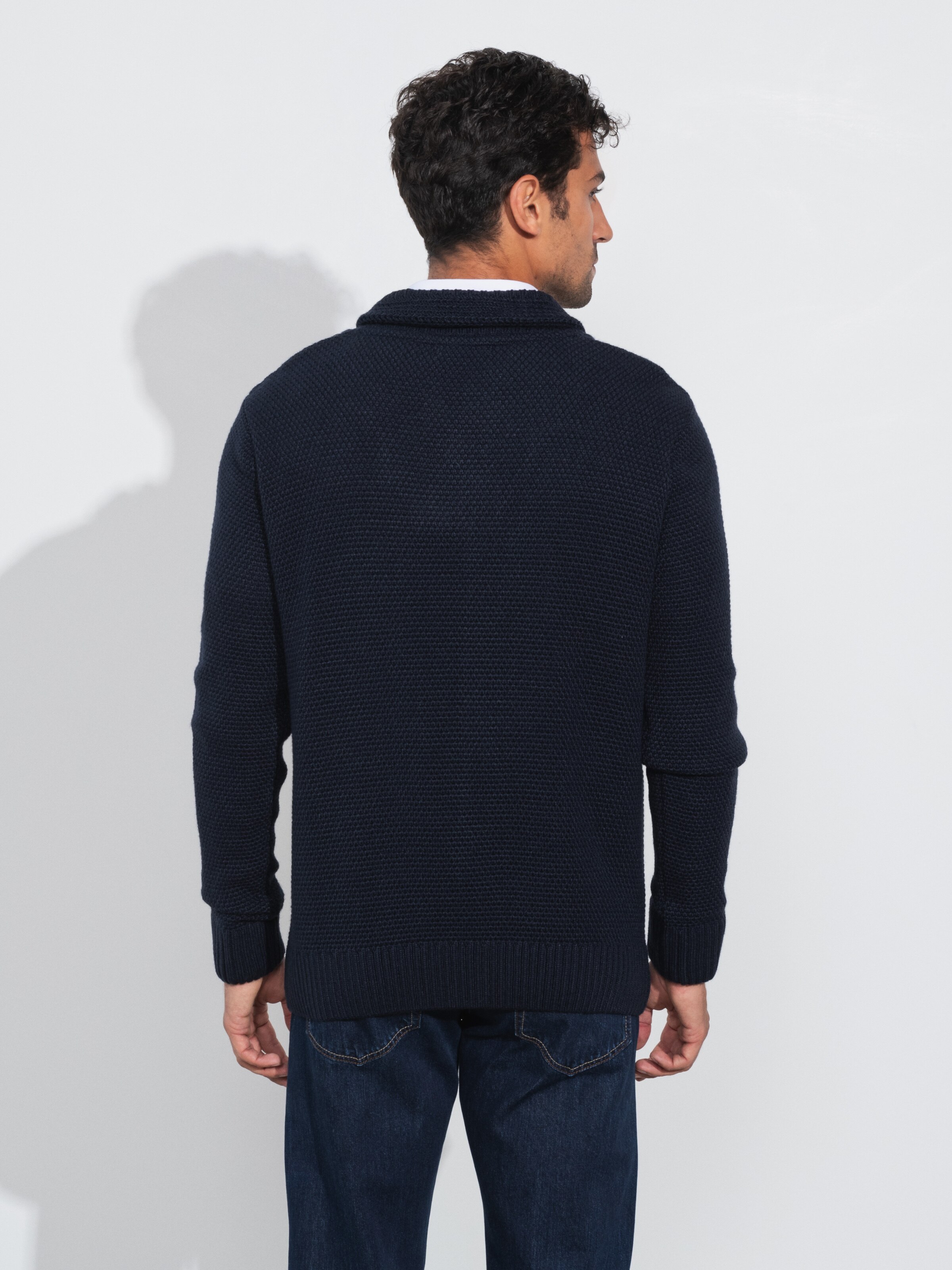 Camisola com gola rebuço Azul-marinho-6