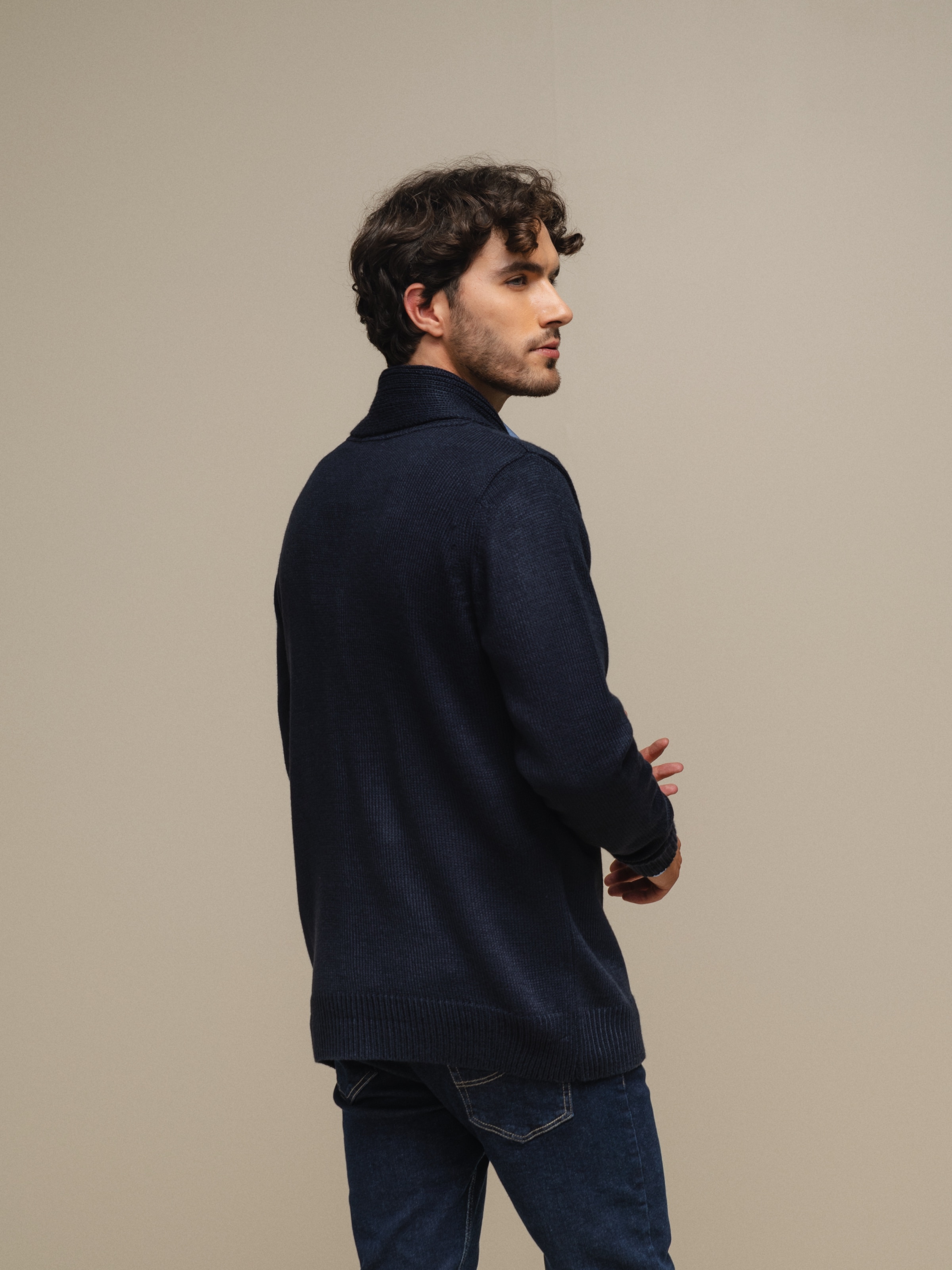 Casaco em malha Azul-marinho-6