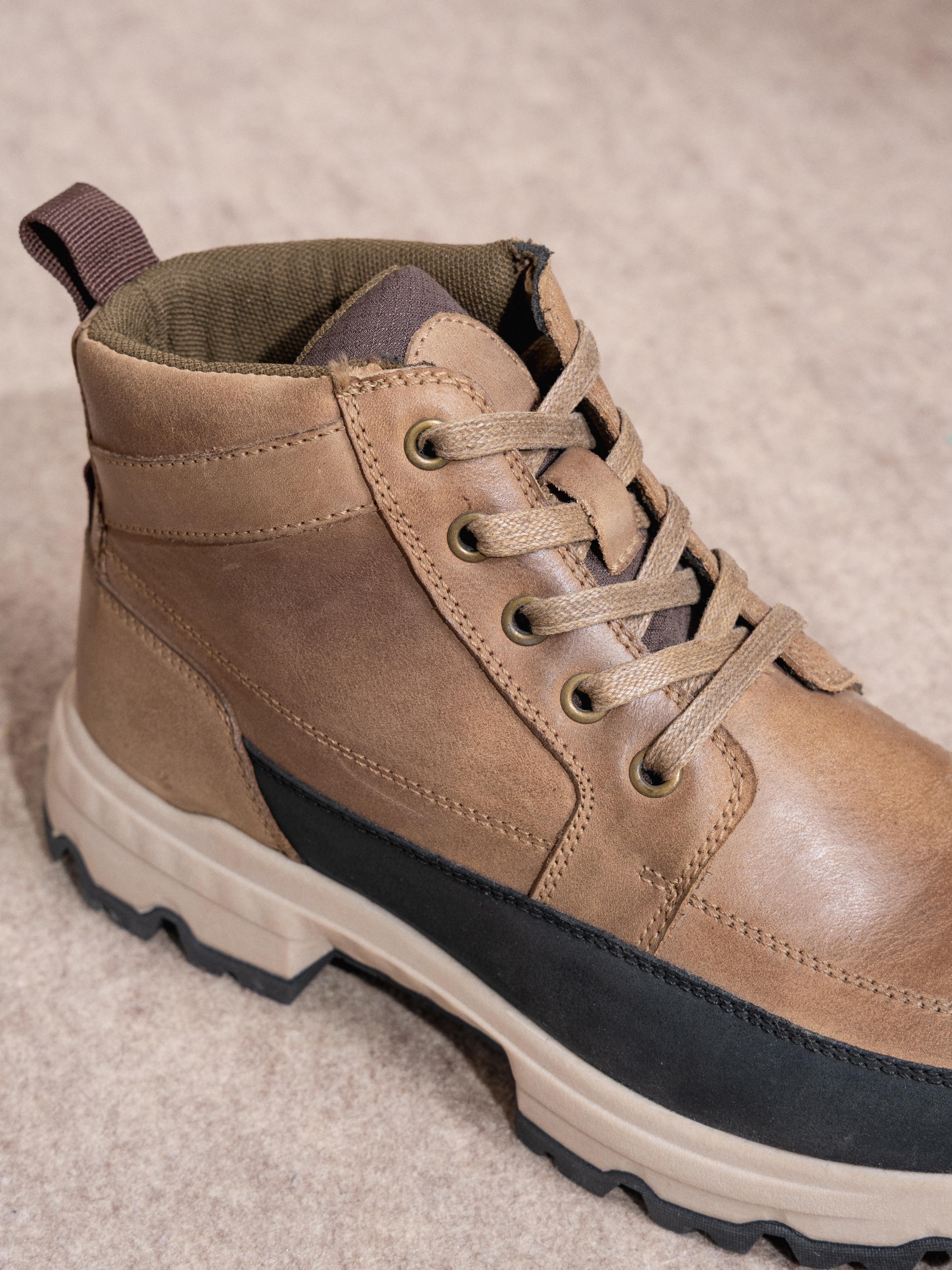 Botas de pele Caqui-5