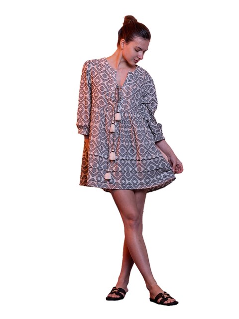 Imagem 0 de Vestido rodado com atilhos