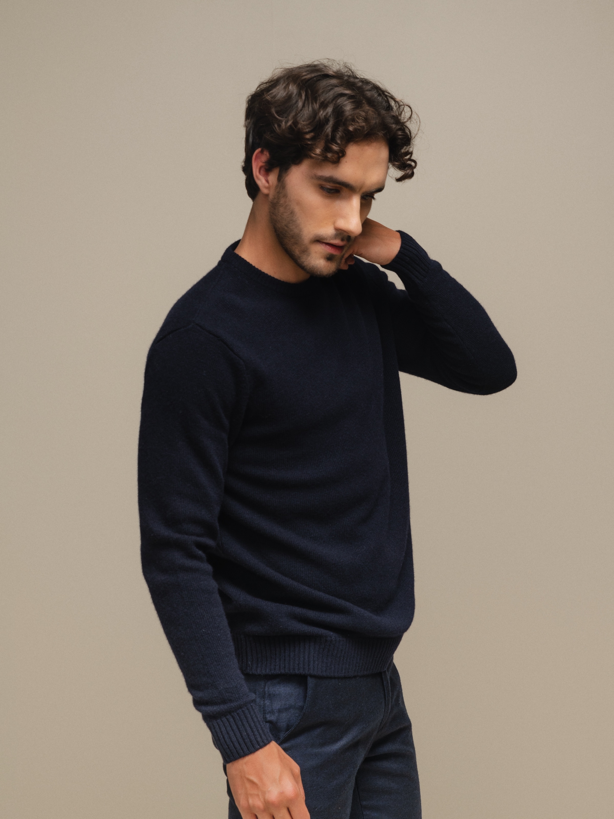 Camisola de malha grossa Azul-marinho-3